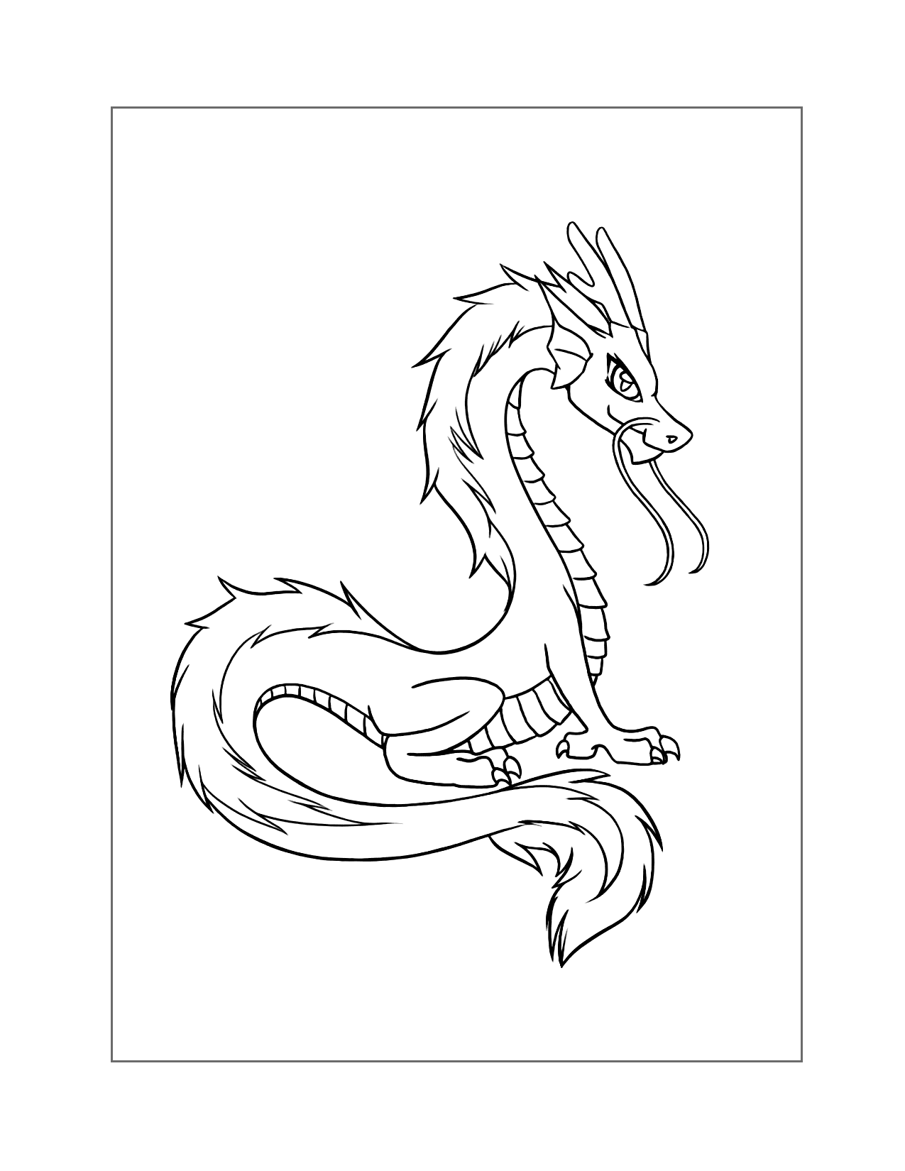 Elegant Dragon Coloring Pages