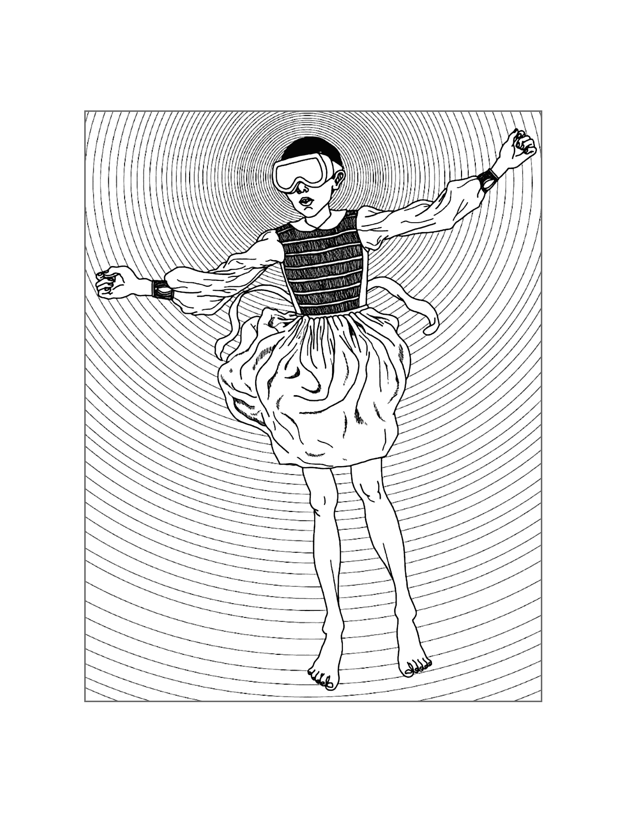 Eleven Floating In The Pool At The School Gym Coloring Page