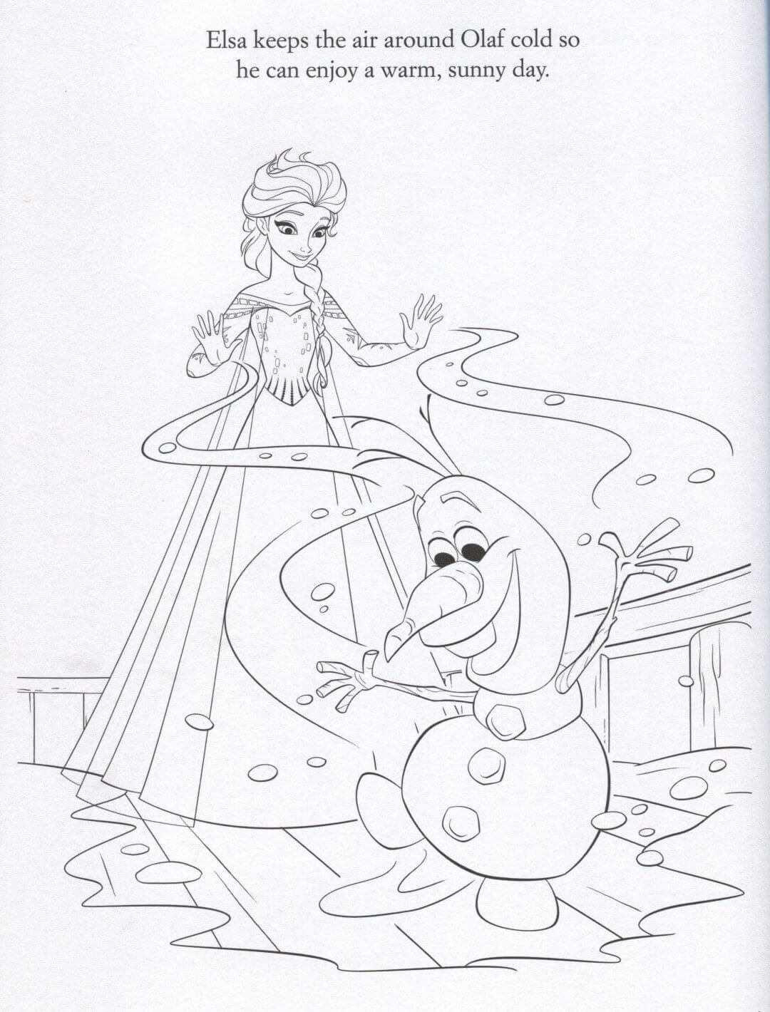 Elsa Cools Olaf Coloring Page