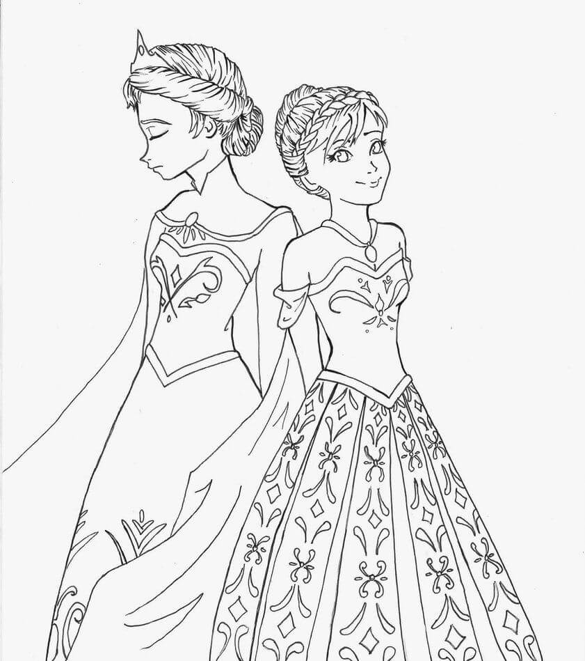 Elsa Frozen Drawing To Color