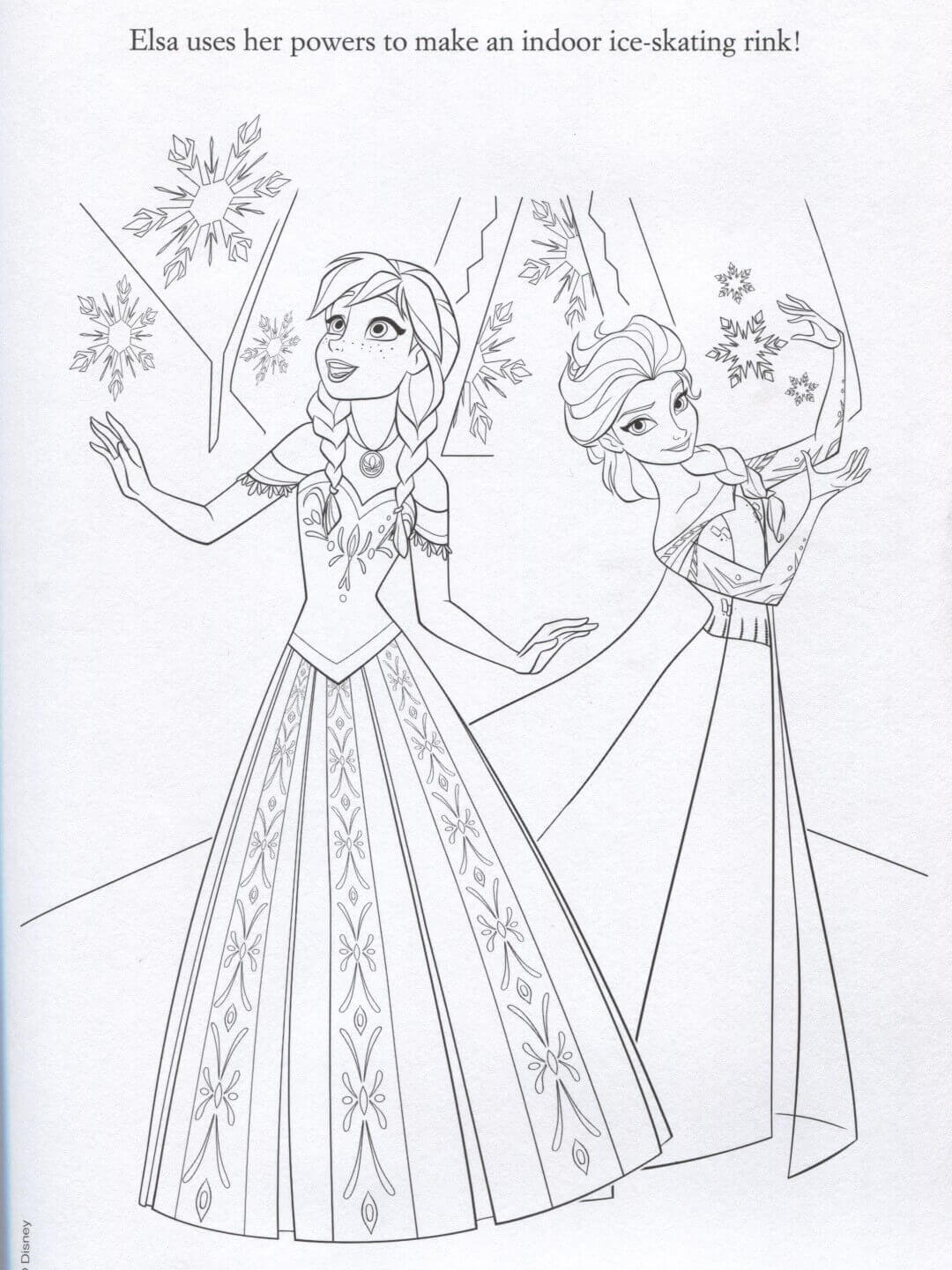 Elsa Makes Ice Rink Coloring Page