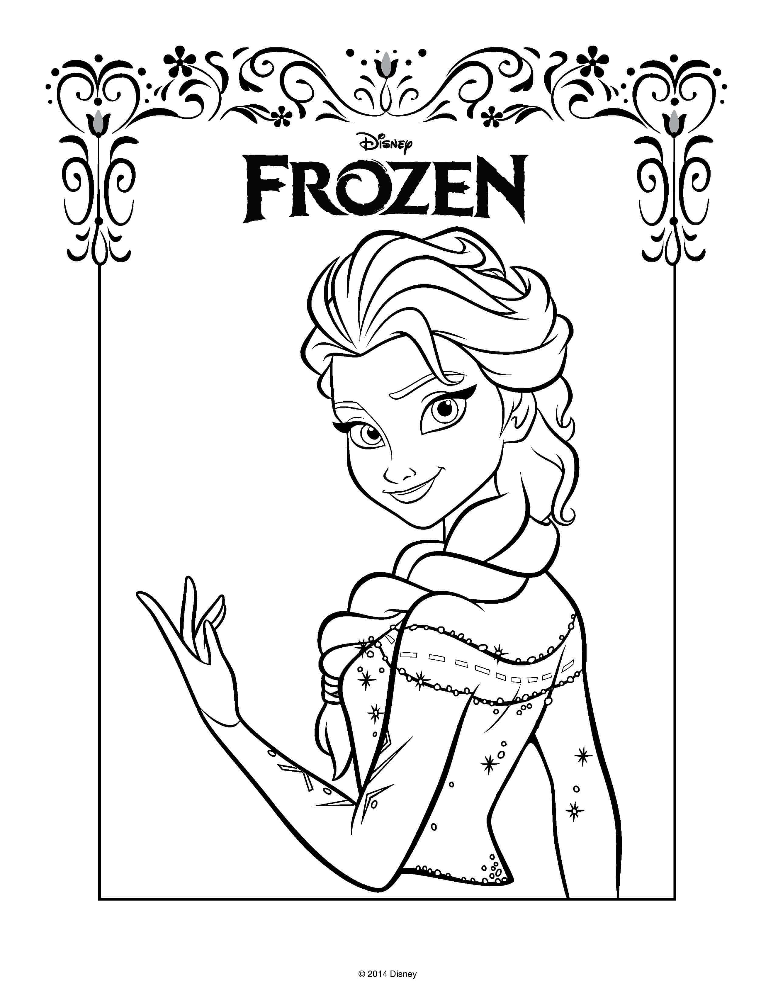 Elsa Printable Disney Coloring Page