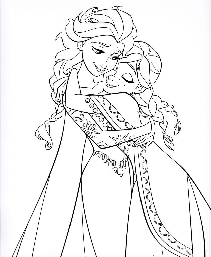 Elsa And Anna Coloring Pages