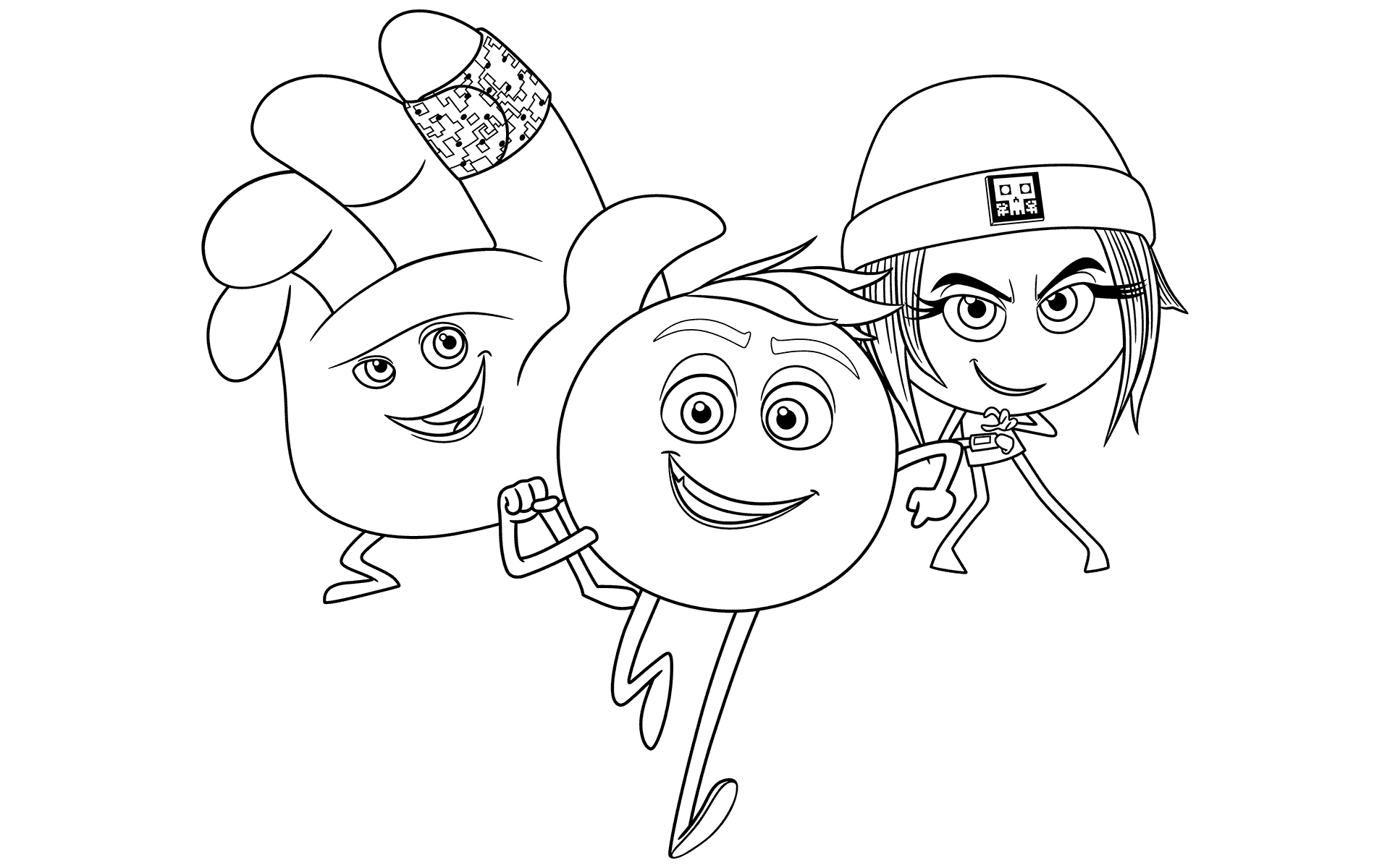 Emoji Movie Characters Coloring Page