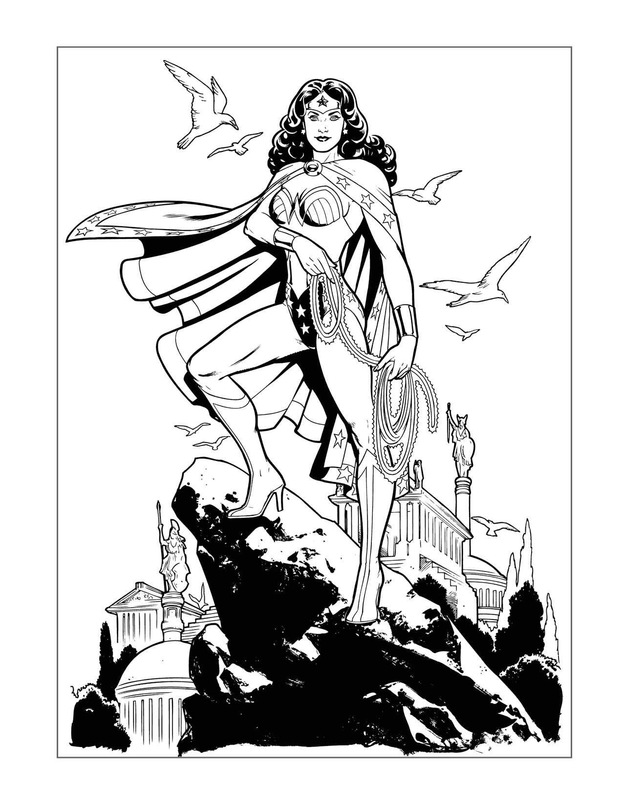 Epic Wonder Woman Coloring Page