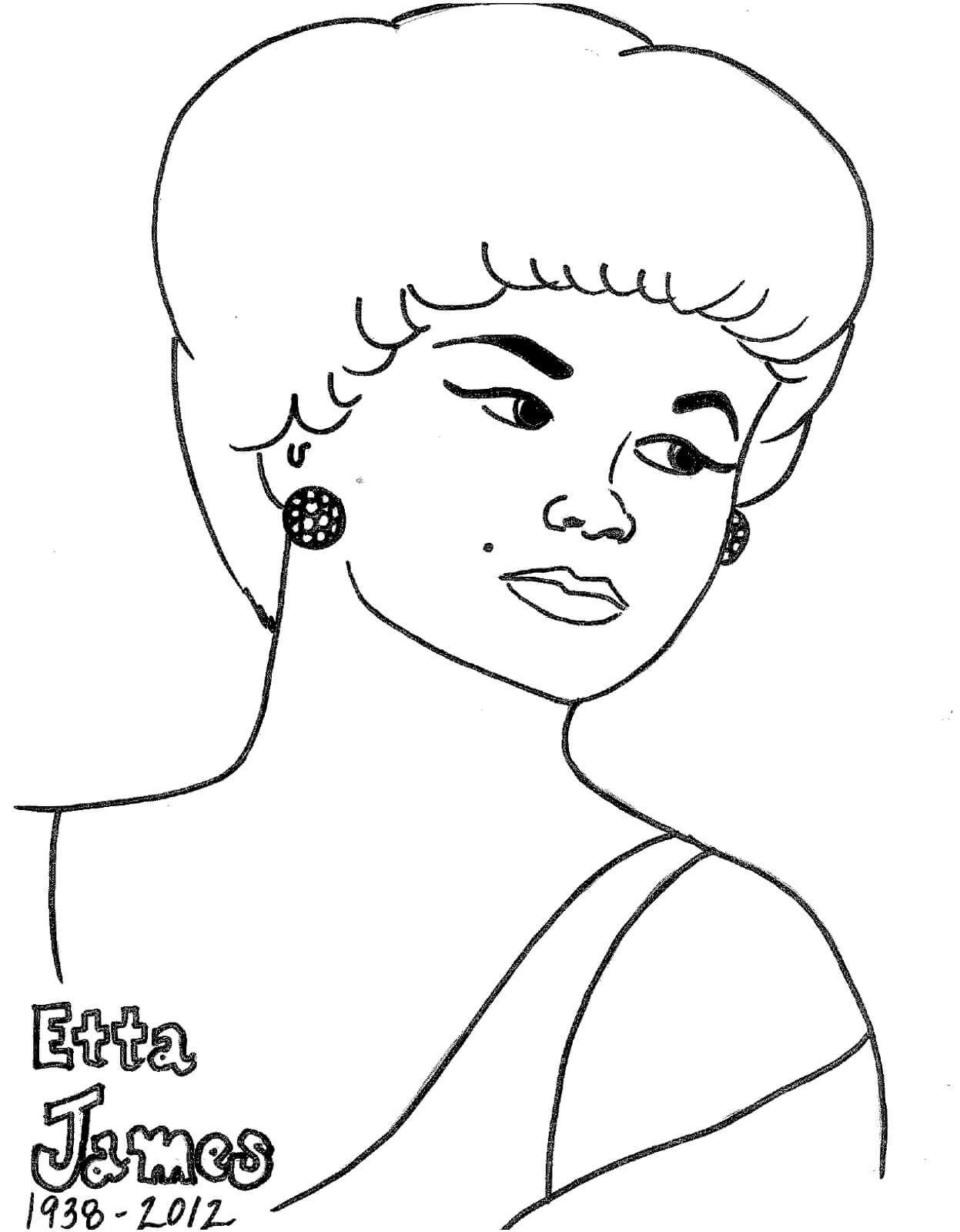 Etta James - Black History Month Coloring Pages