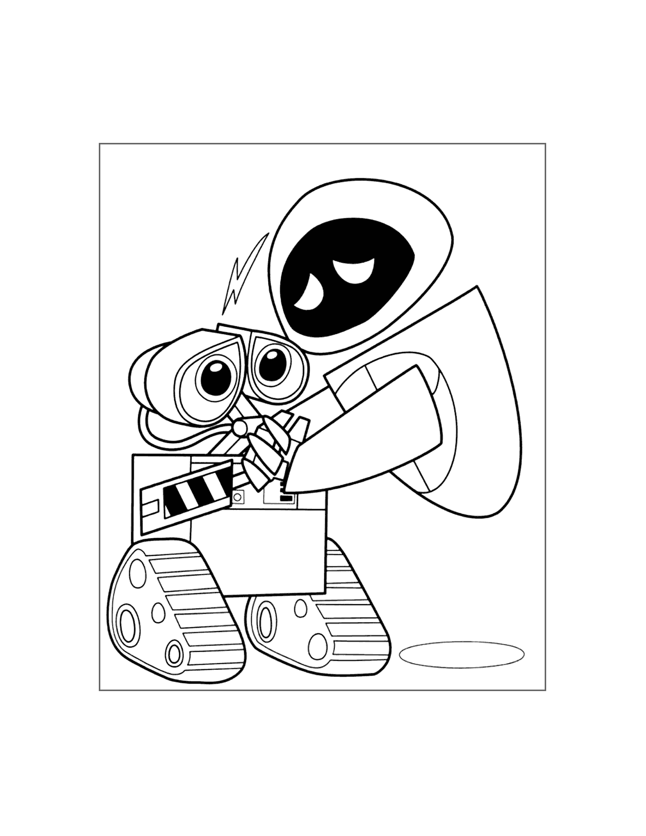 Eve Brings Wall E Back To Life Coloring Page