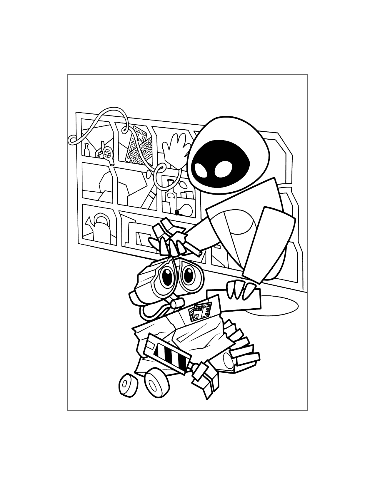 Eve Rebuilds Wall E Coloring Page