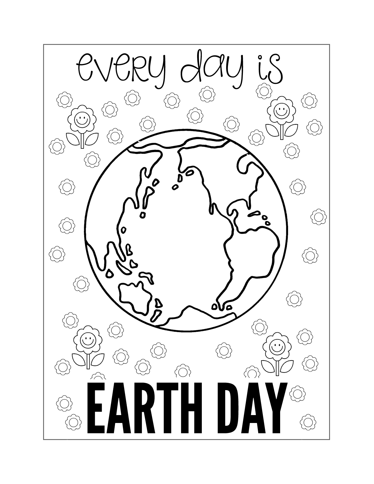 Every Day Is Earth Day Coloring Page