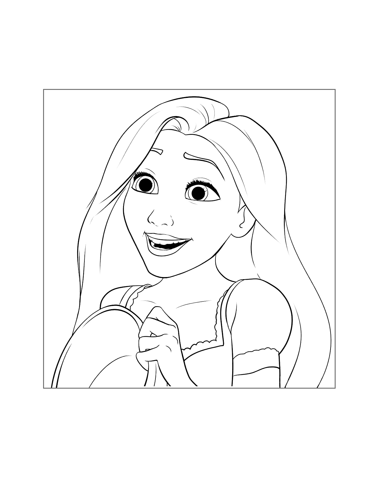 Excited Rapunzel Tangled Coloring Page
