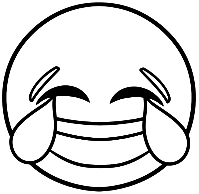Face with Tears of Joy Emoji Coloring Page