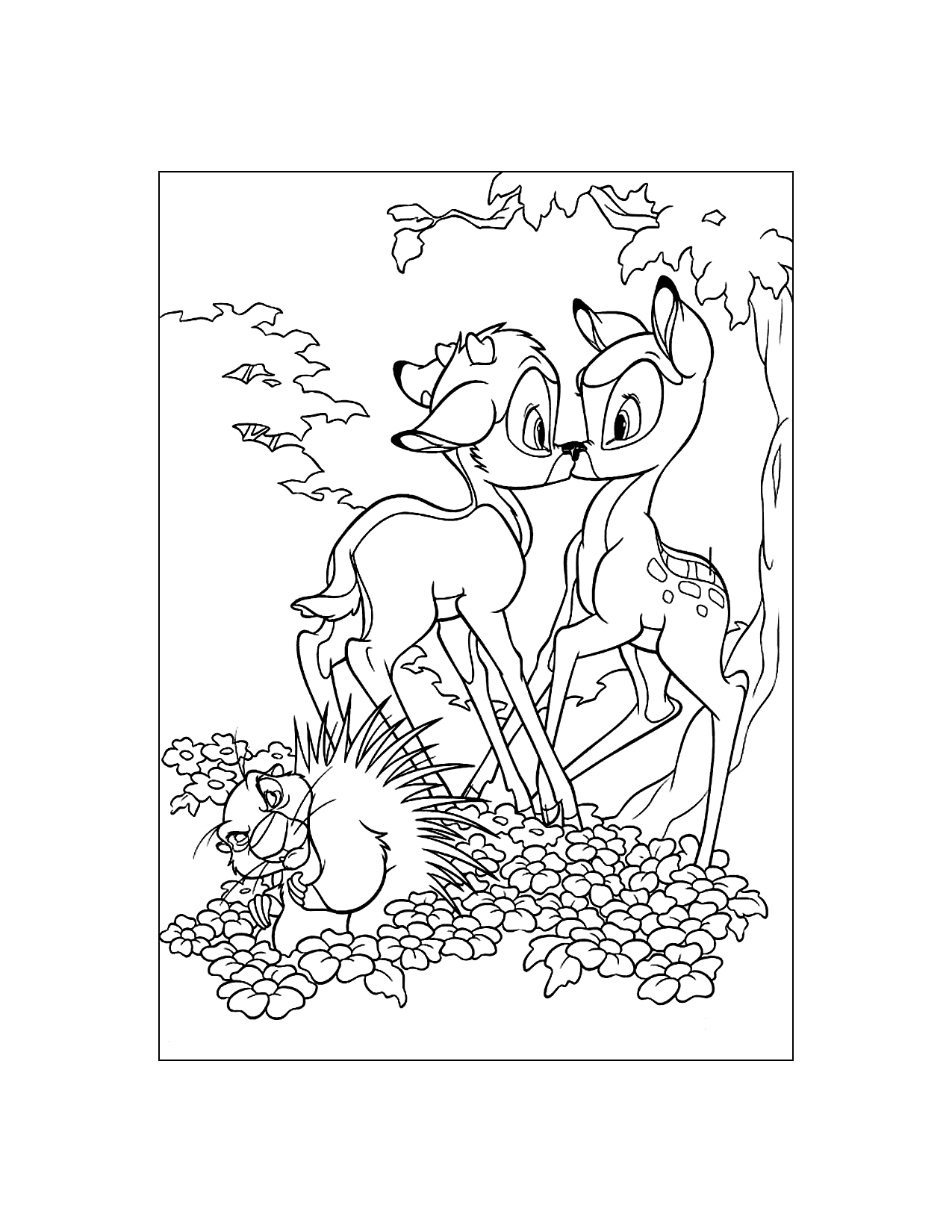 Faline And Bambi Coloring Page