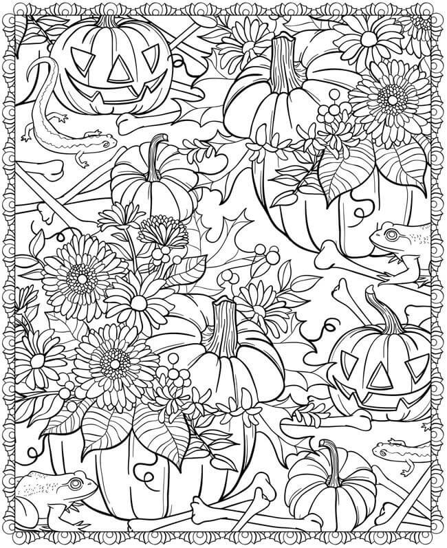 fall pumpkin design coloring page – coloringrocks