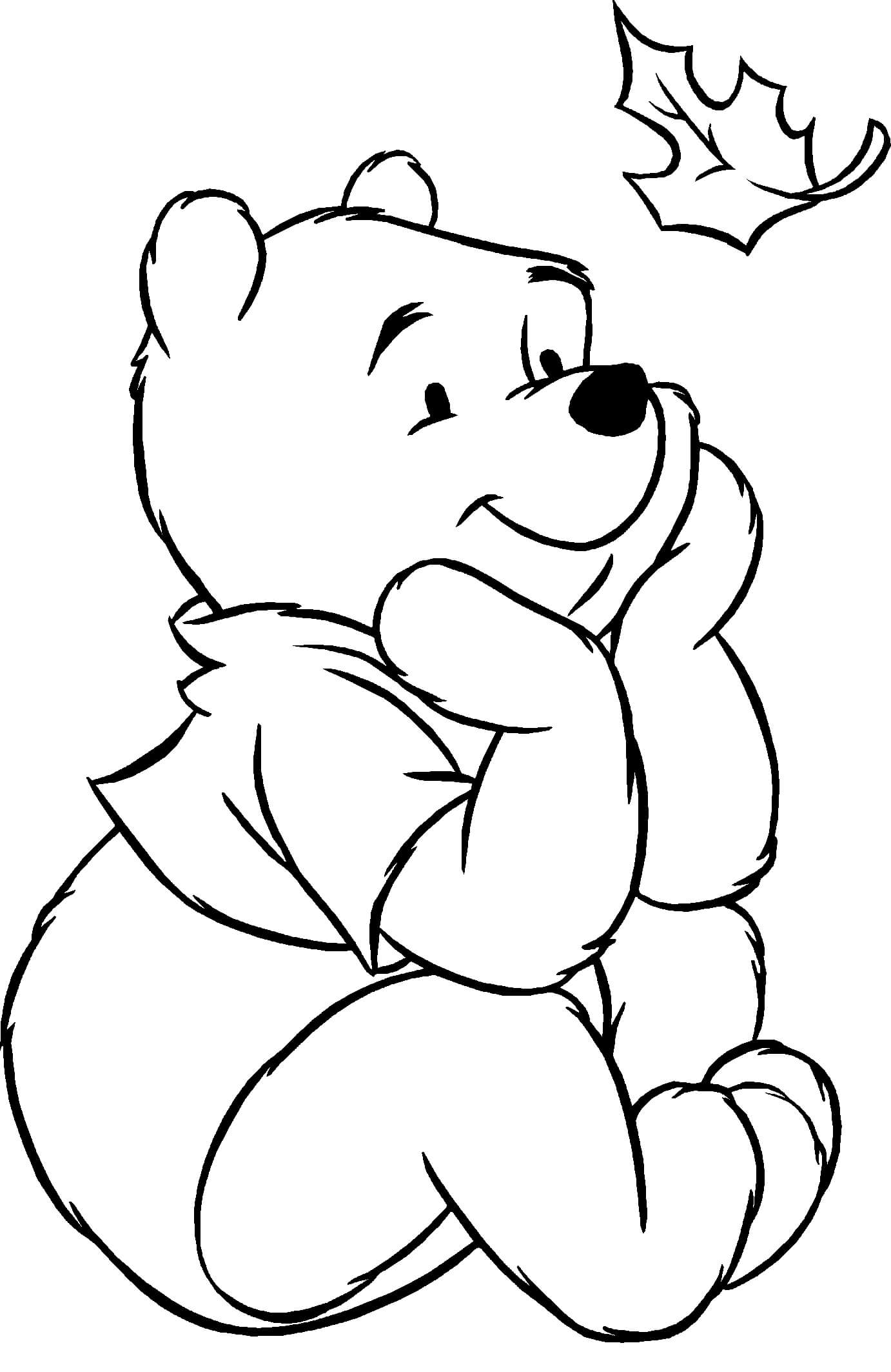 Fall Winnie the Pooh Coloring Pages