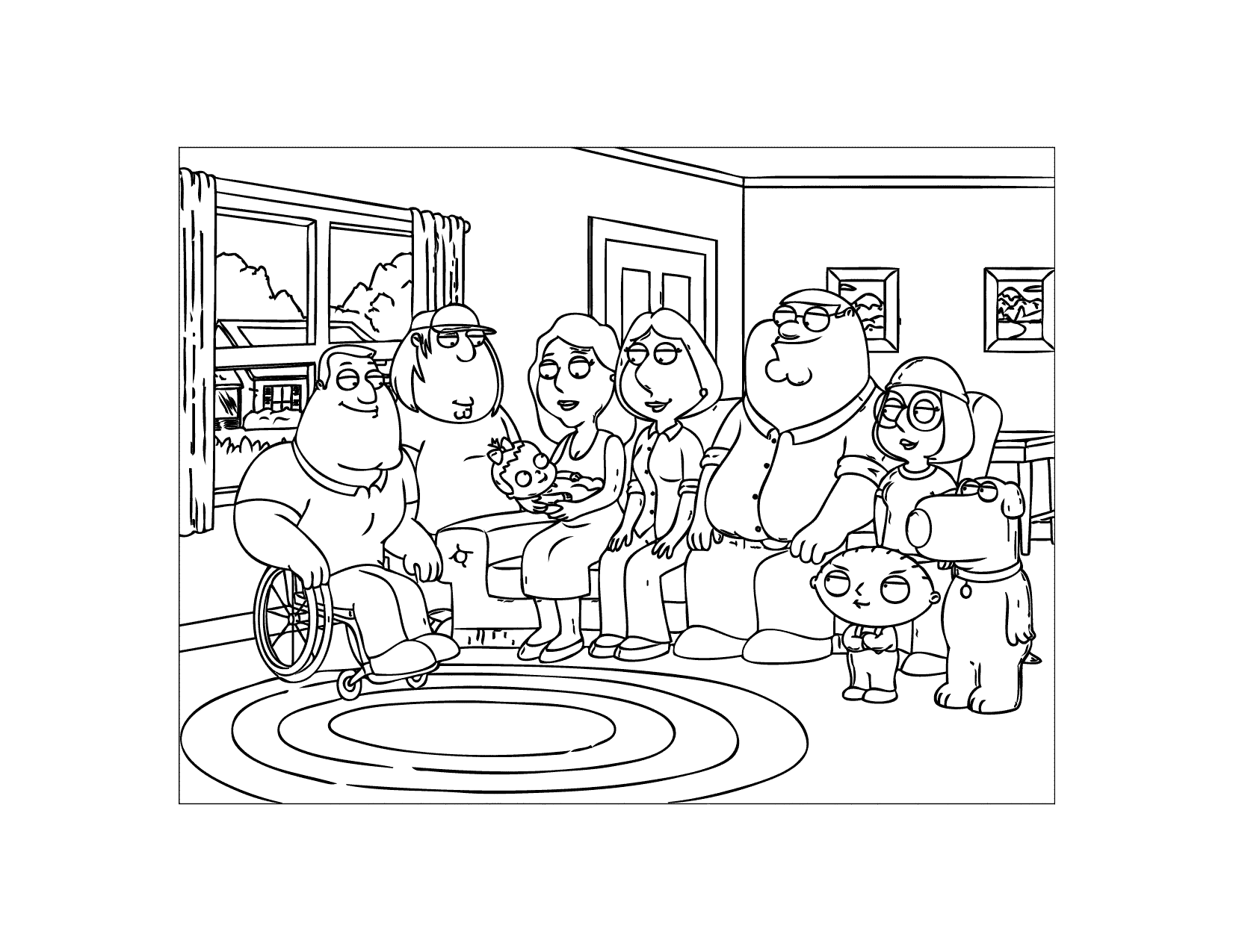 Family Guy Living Room Coloring Page