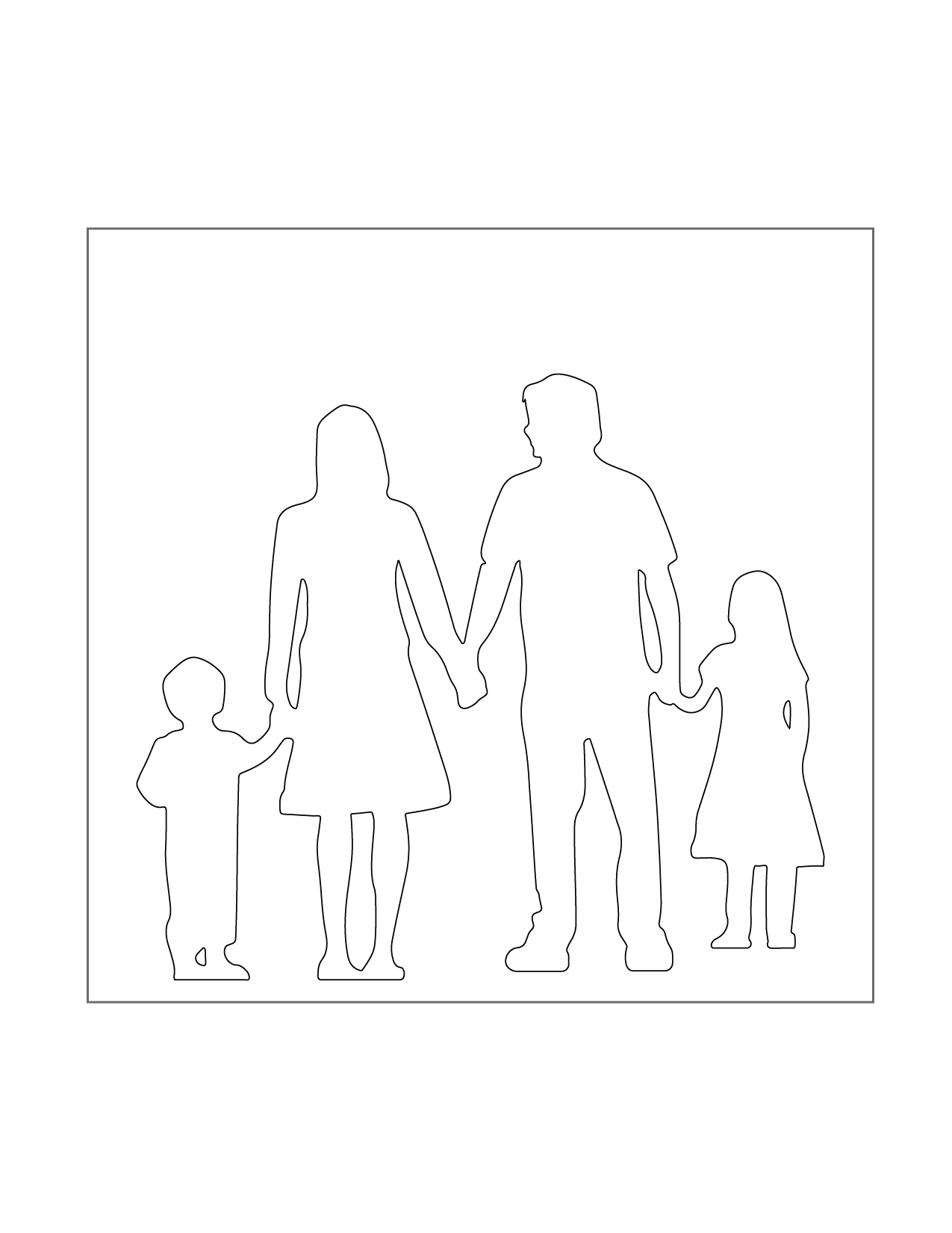 Family Outline Coloring Page