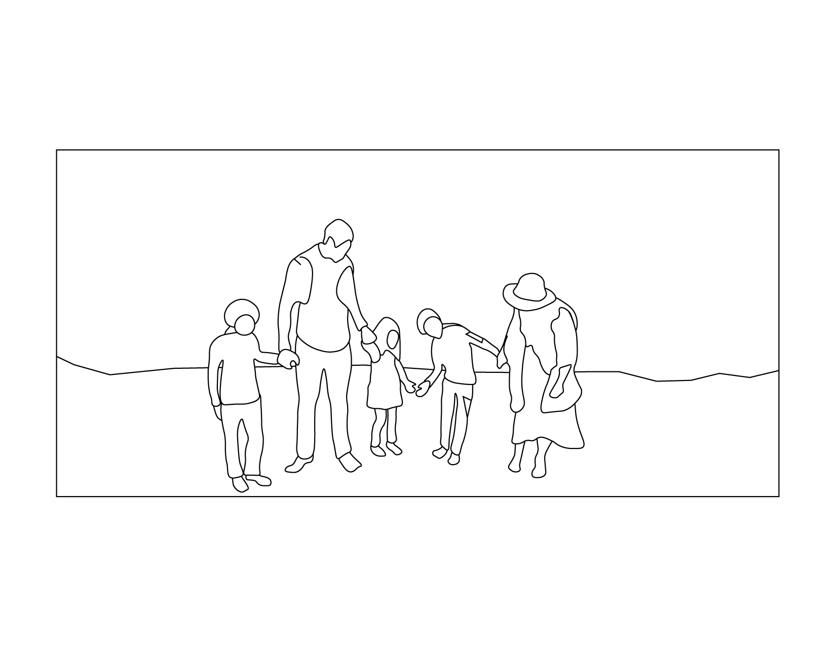 Family At The Beach Coloring Page