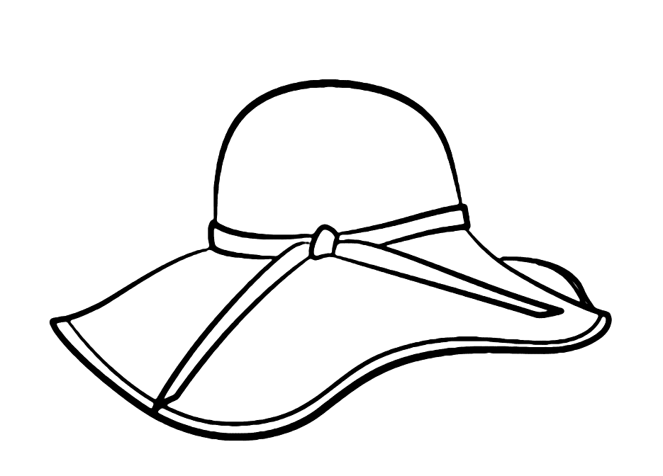 Fancy Womens Floppy Hat Coloring Page