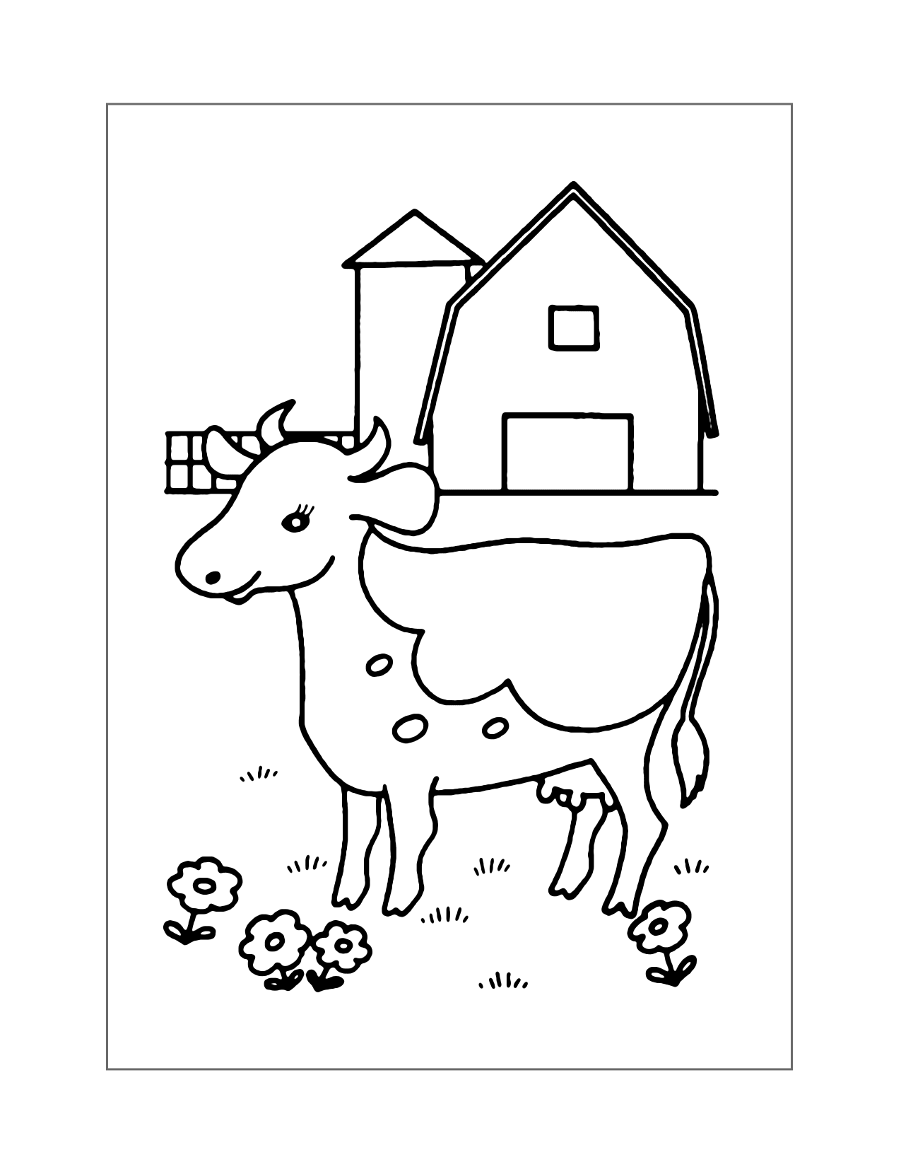 Farm Cow Coloring Page