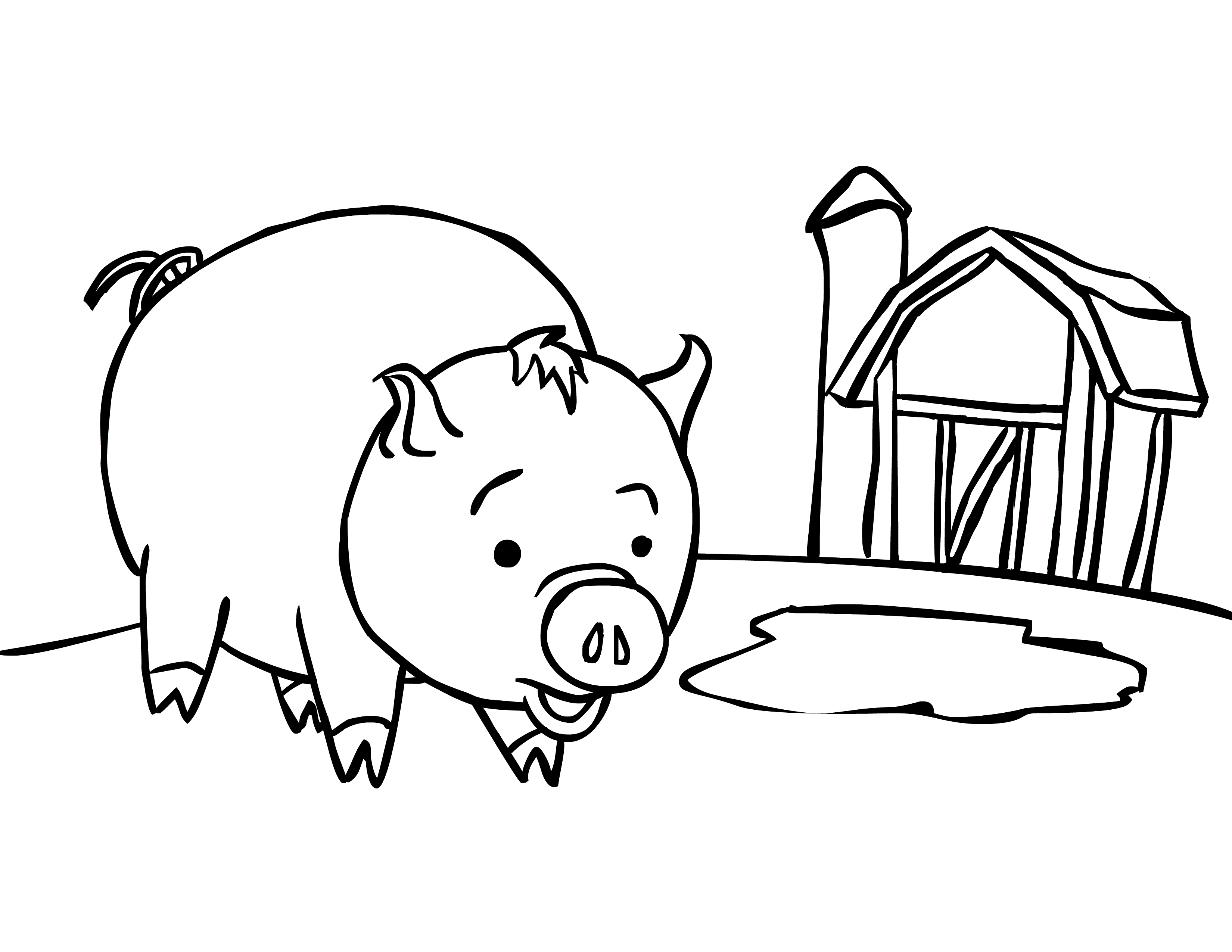 Farm Pig Coloring Pages