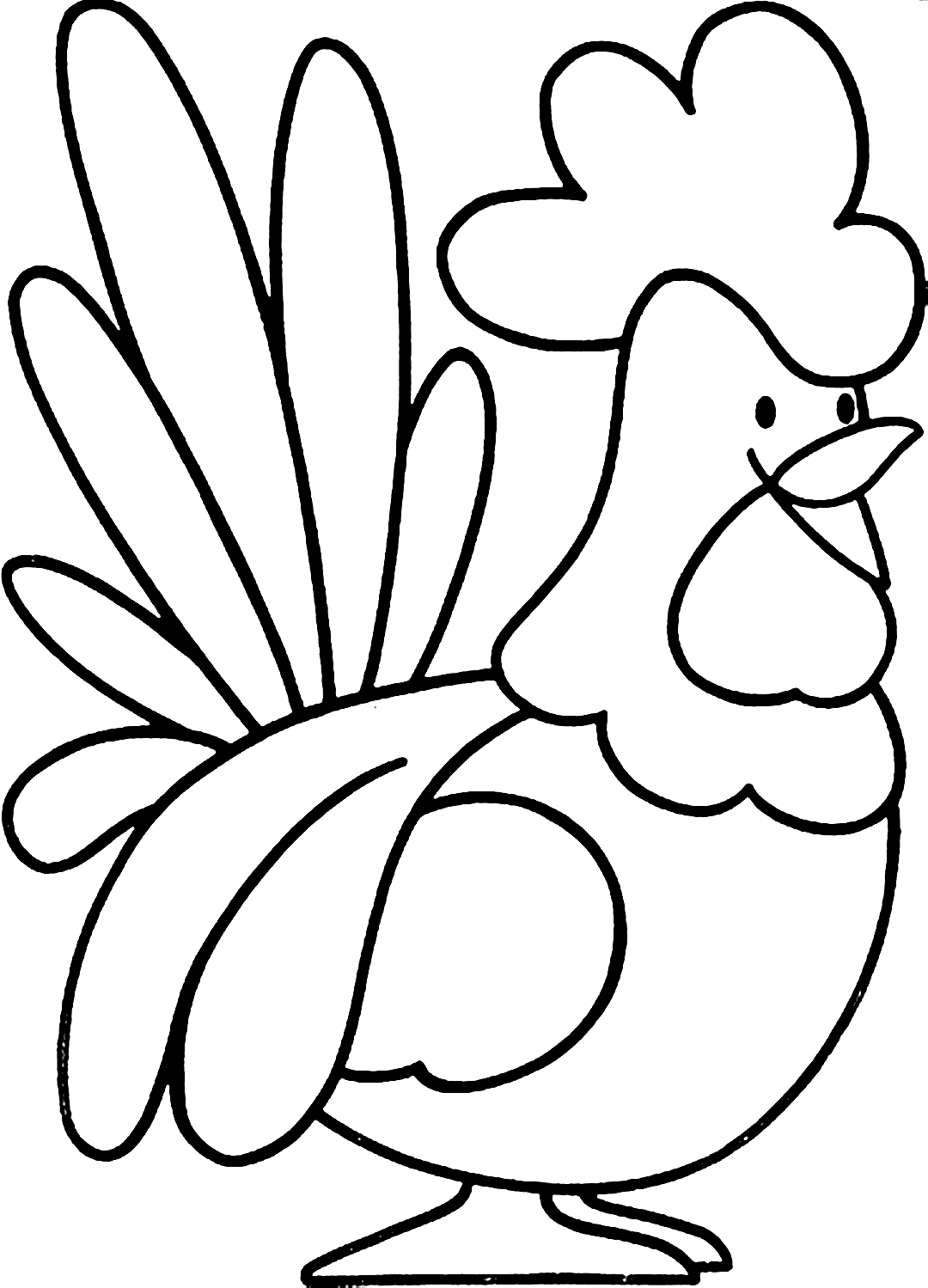 Farm Rooster Coloring Page