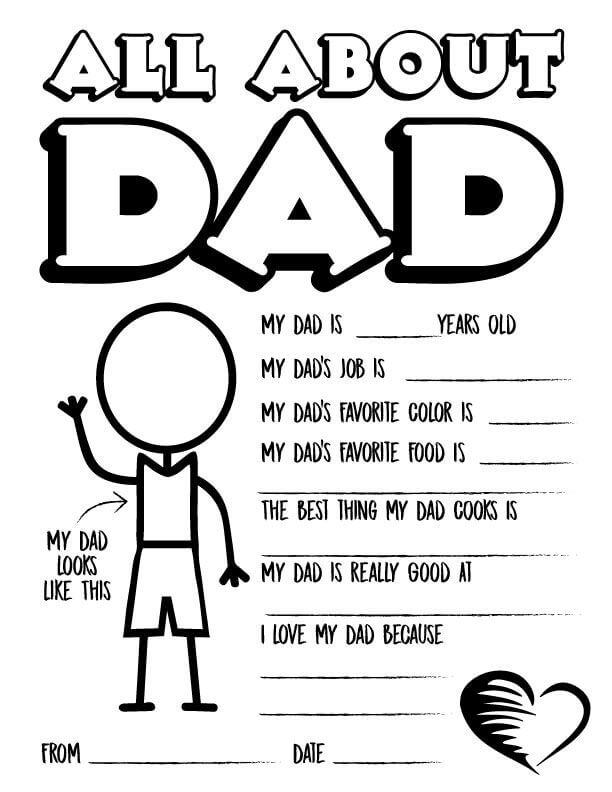 Fathers Day Activity Sheet