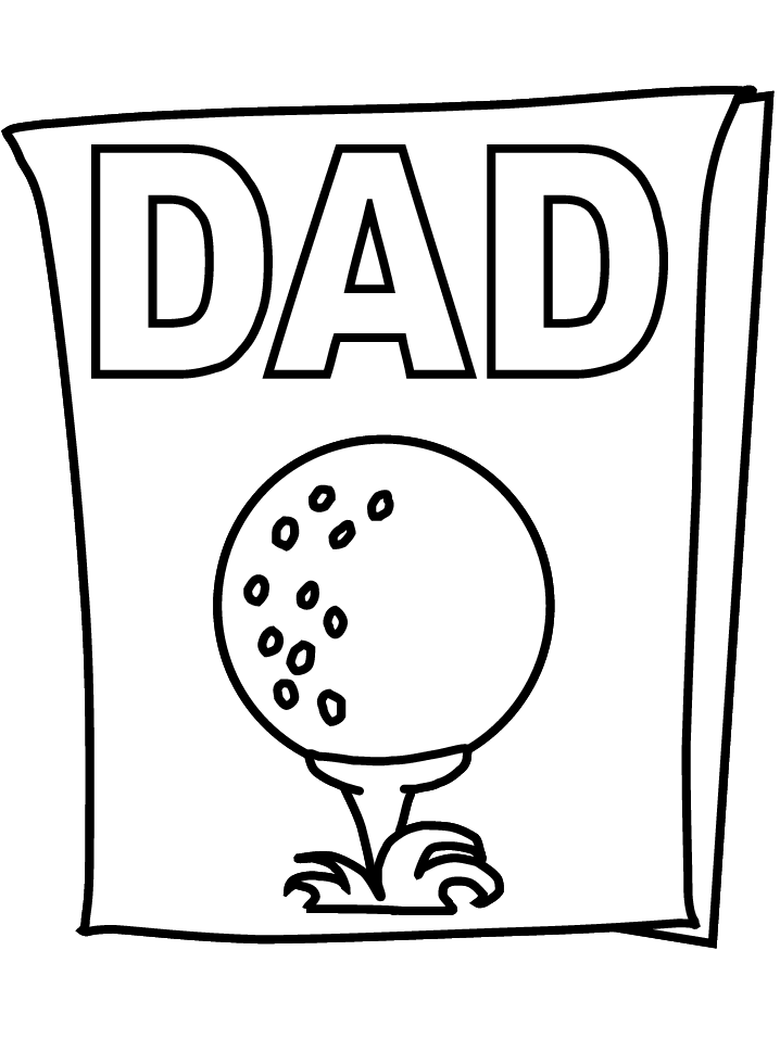 Fathers Day Golf Coloring Page