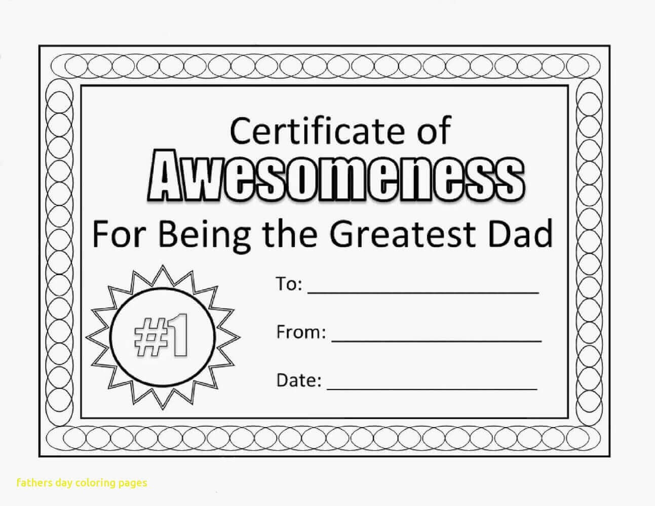 Fathers Day Printable Award Certificate
