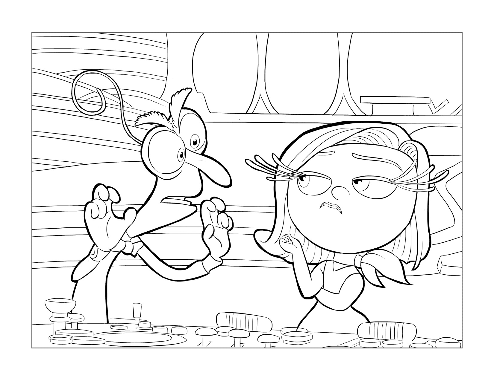 Fear And Disgust Inside Out Coloring Page