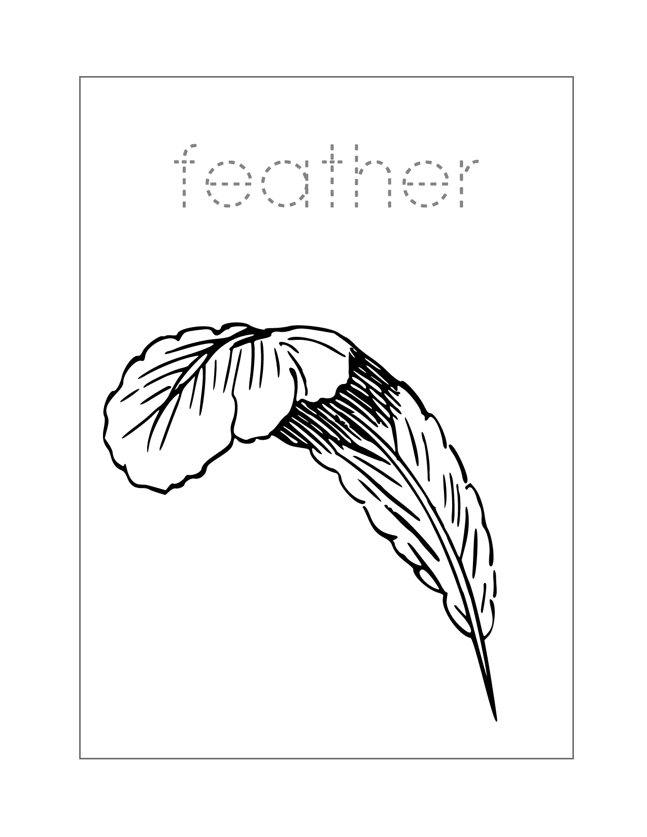 Feather Spelling Coloring Sheet
