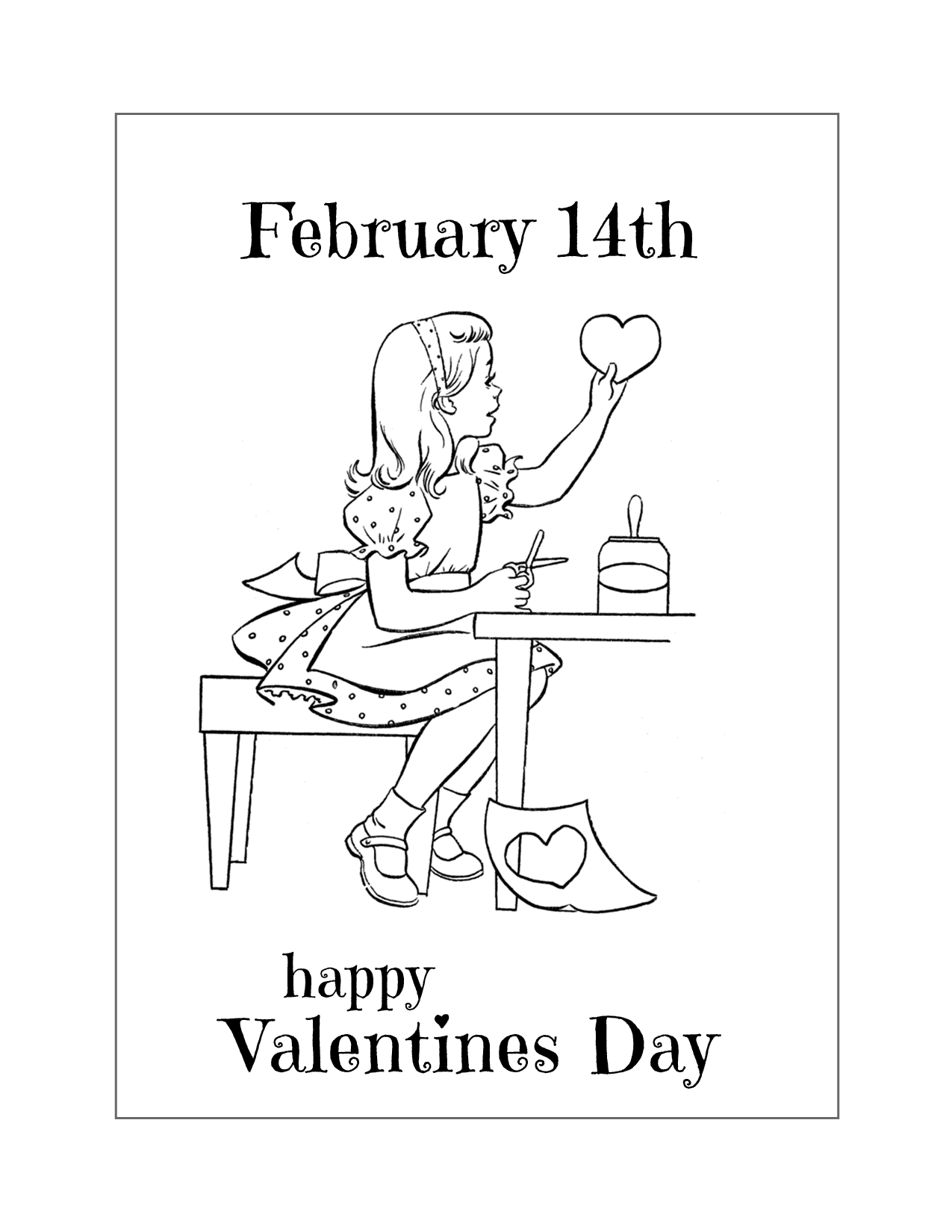 February 14 Valentines Day Coloring Page
