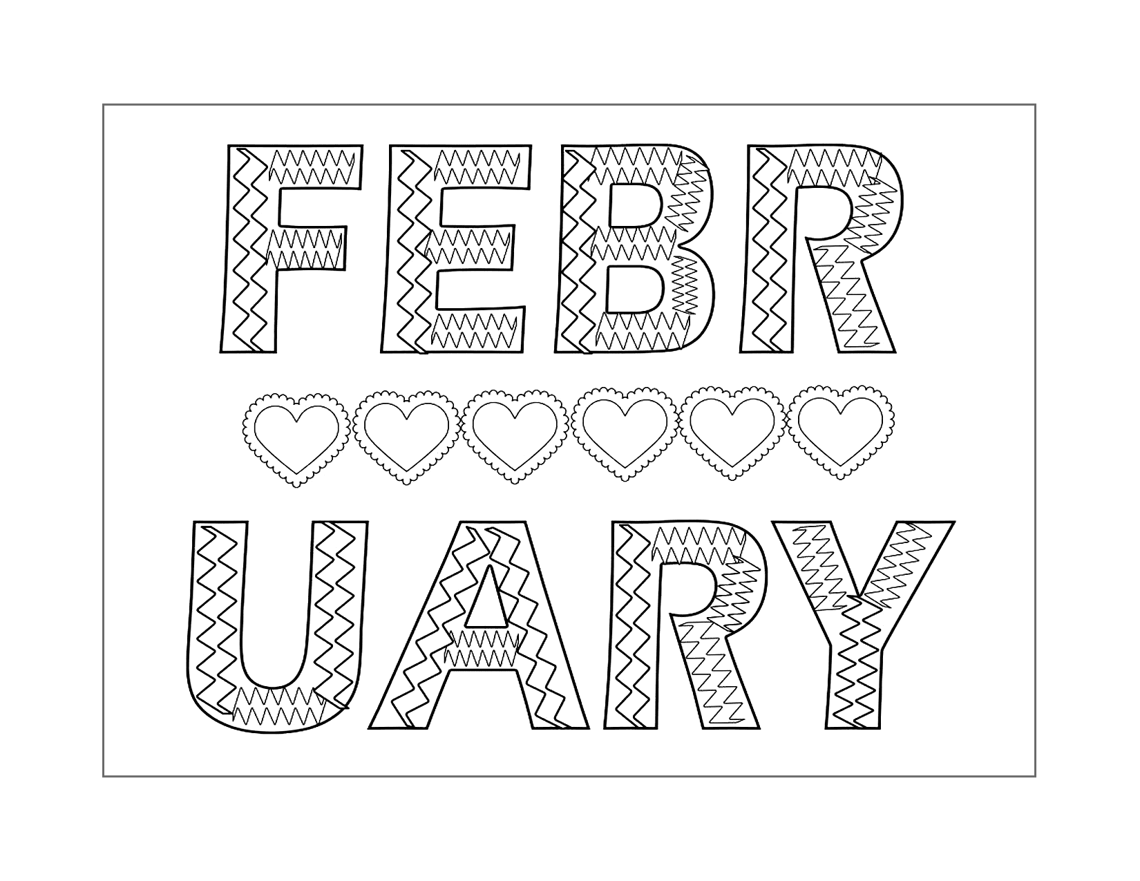 February Coloring Page