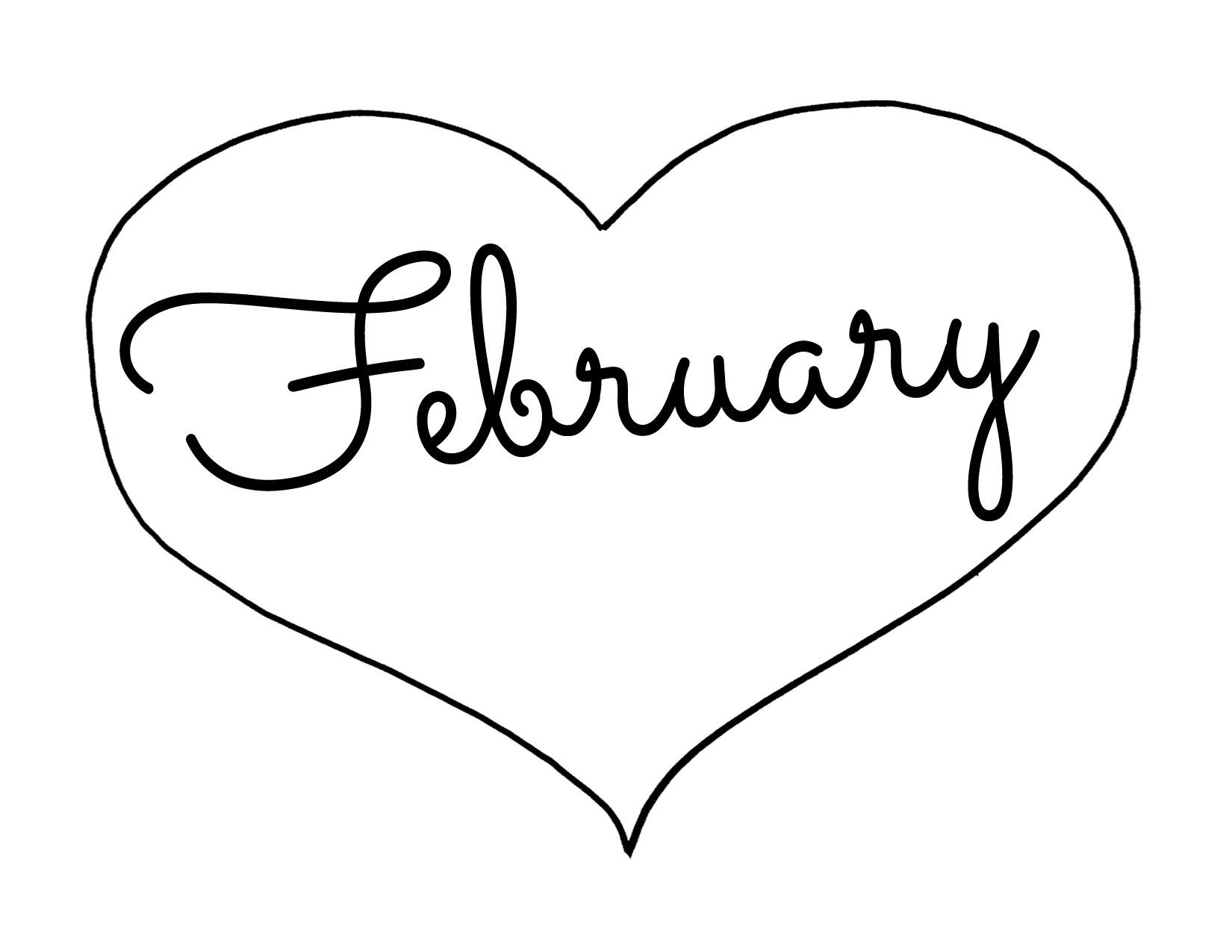 February In A Heart Coloring Page