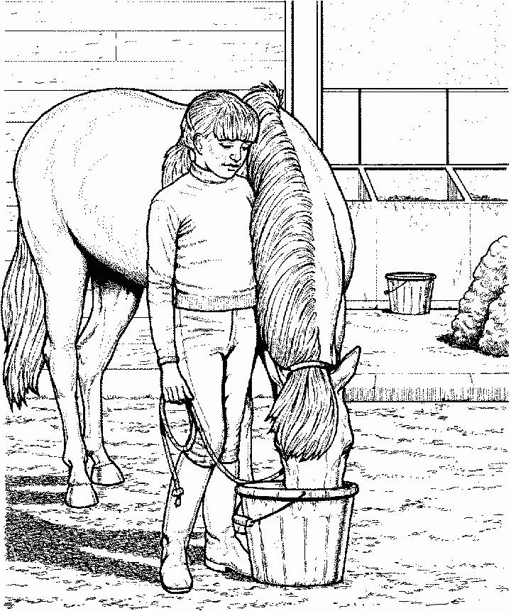 Feeding Horse Coloring Page
