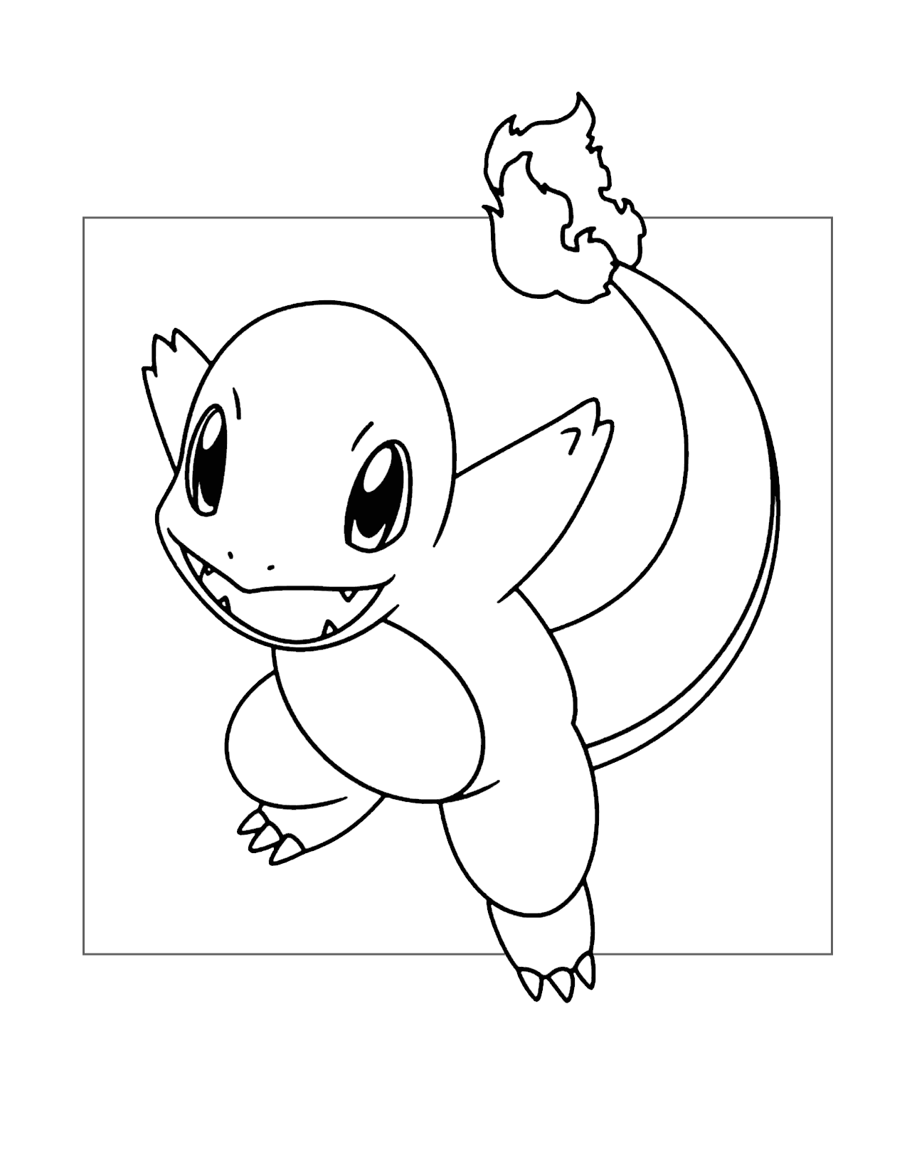 Fiesty Charmander Coloring Page