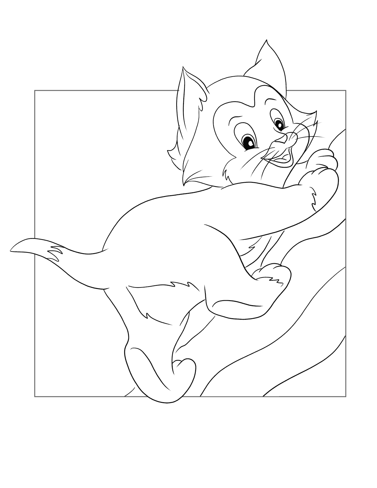 Figaro Cat Pinocchio Coloring Page