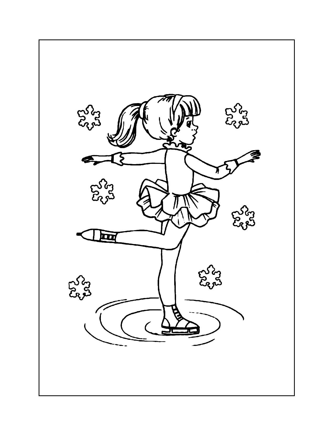 Figure Skating Attitude Spin Coloring Page