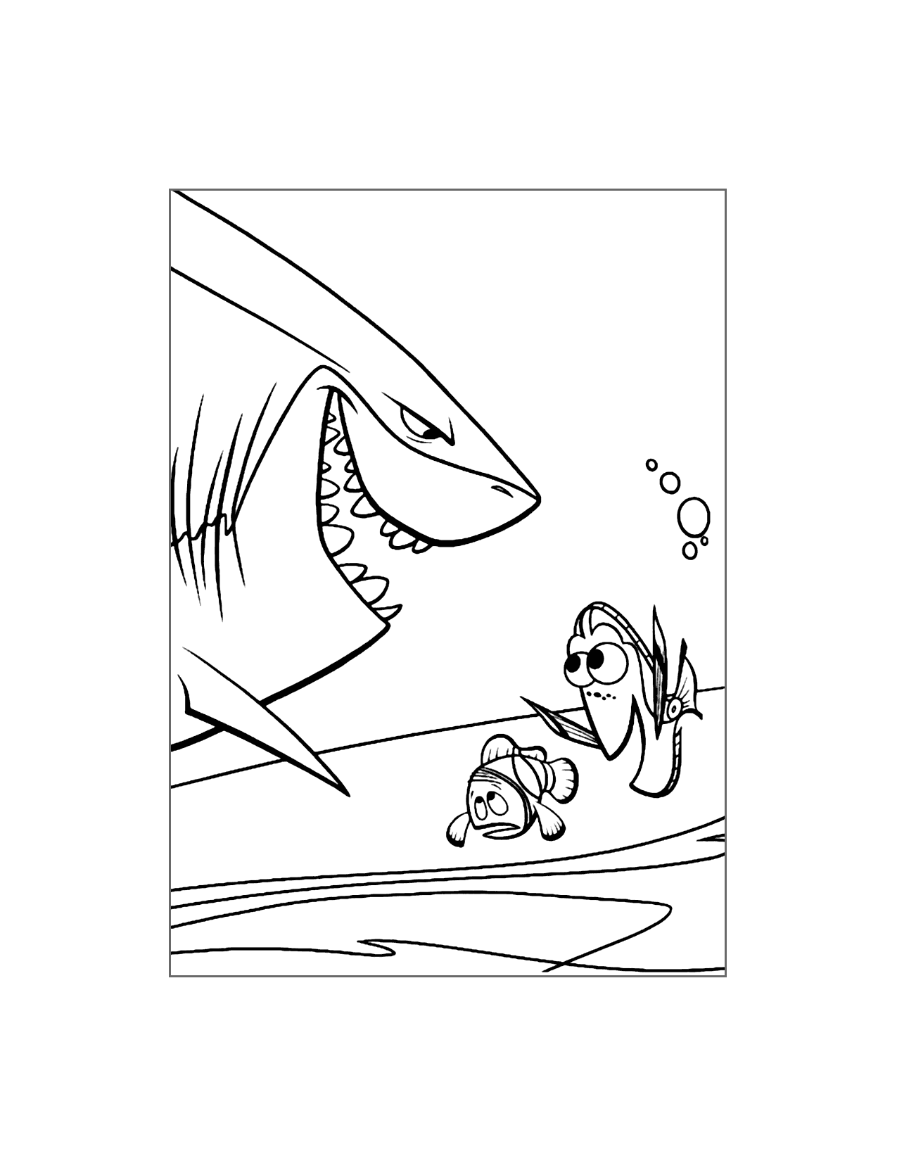 Finding Nemo Shark Coloring Page