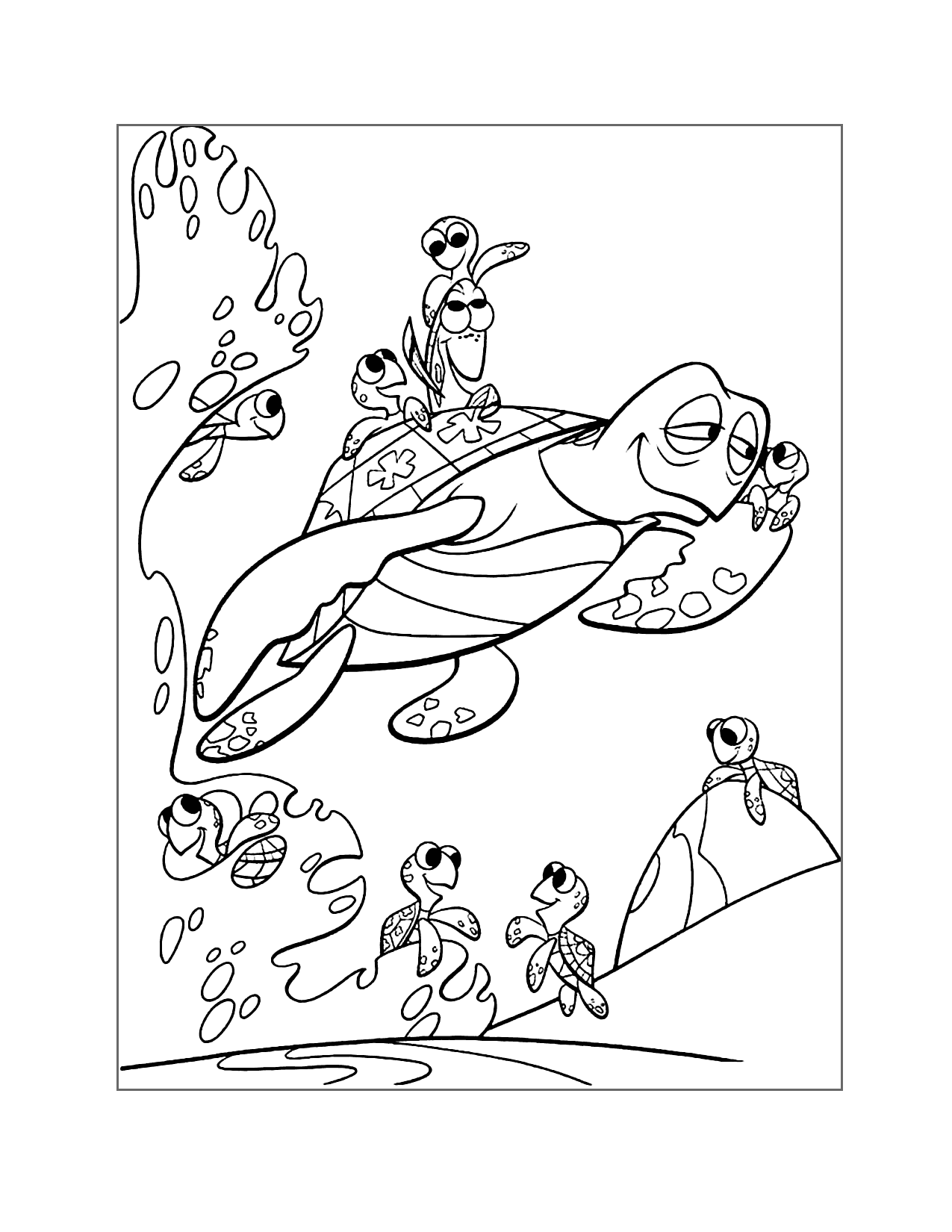 Finding Nemo Turtles Coloring Page