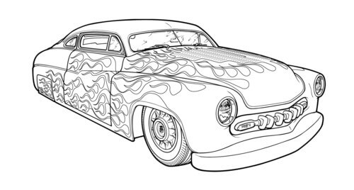Fire Hot Rod Car Coloring Pages