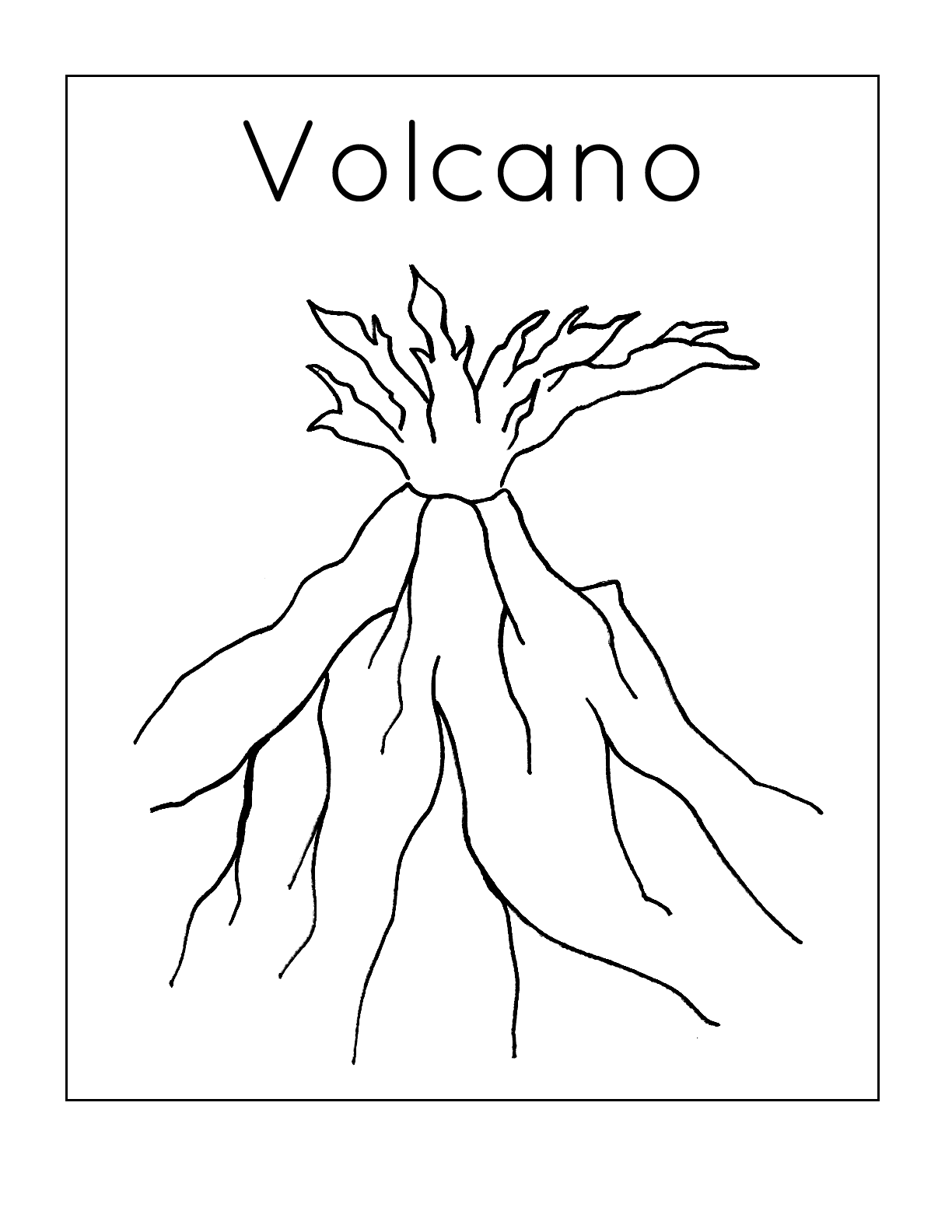 Firey Volcano Coloring Page