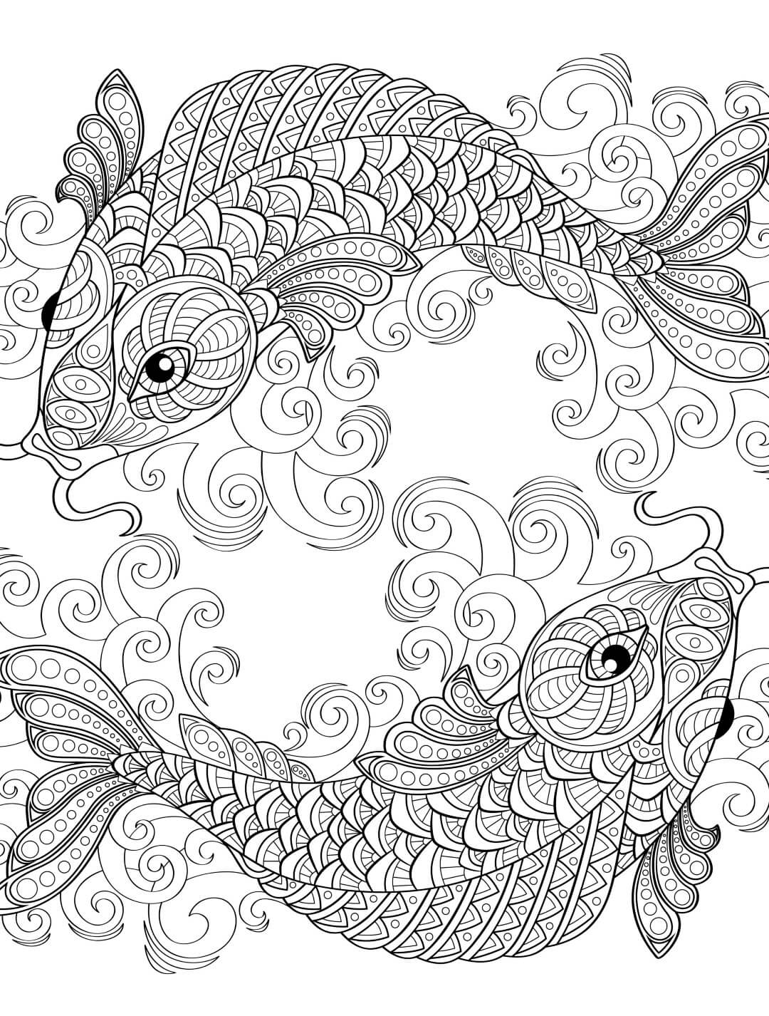 Fish Coloring Page For Adults