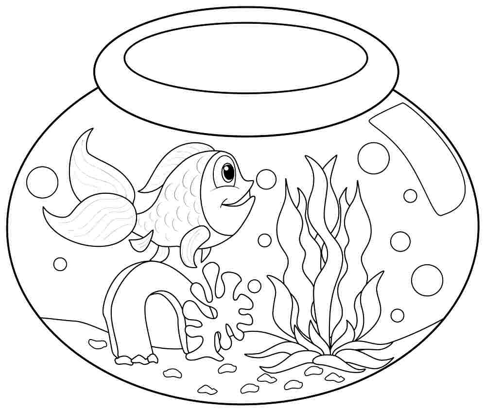 Fishbowl Kindergarten Coloring Pages