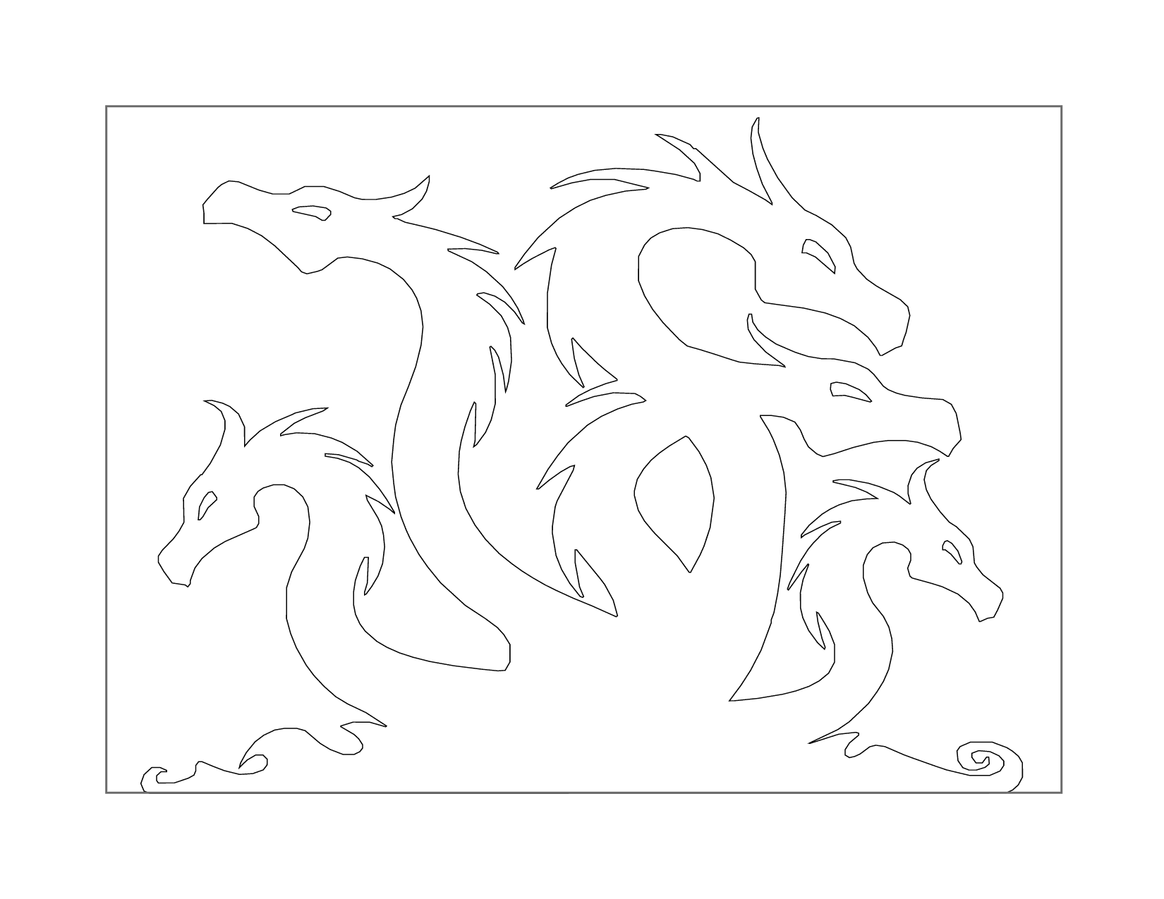 Five Headed Dragon Coloring Page