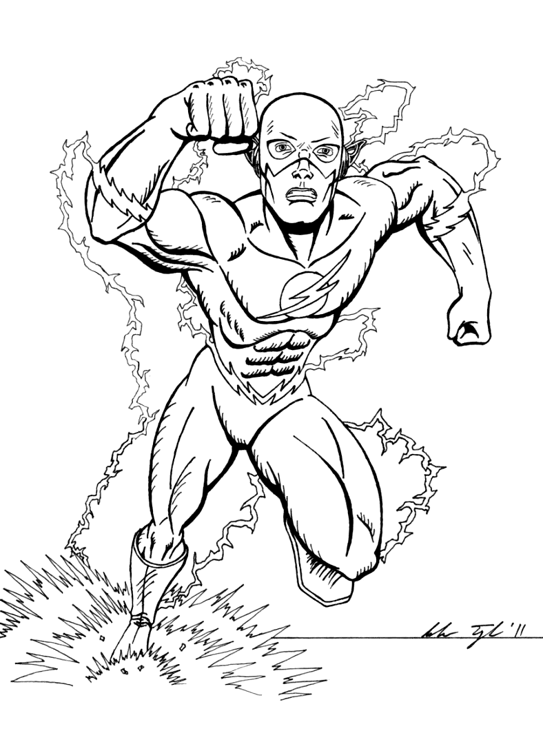Flash Comic Book Drawing For Coloring