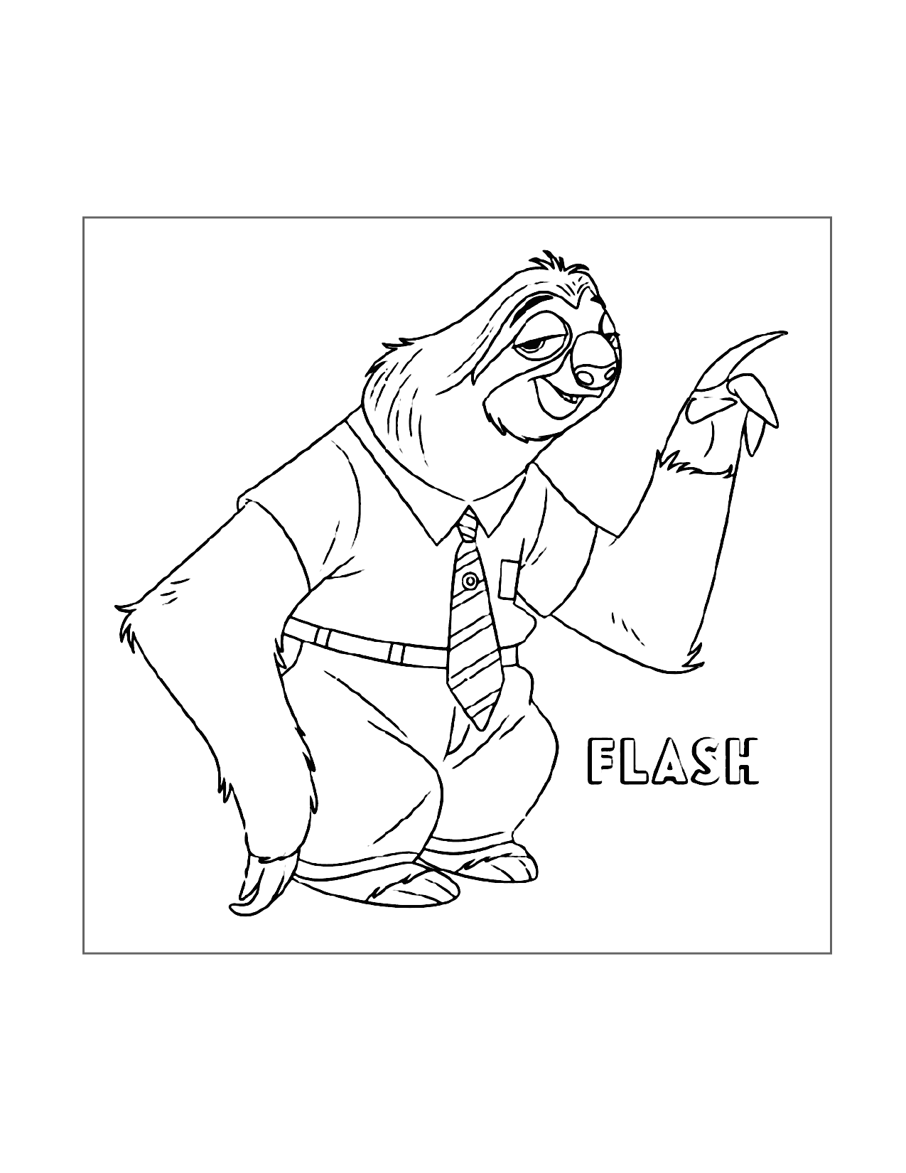 Flash Zootopia Coloring Page
