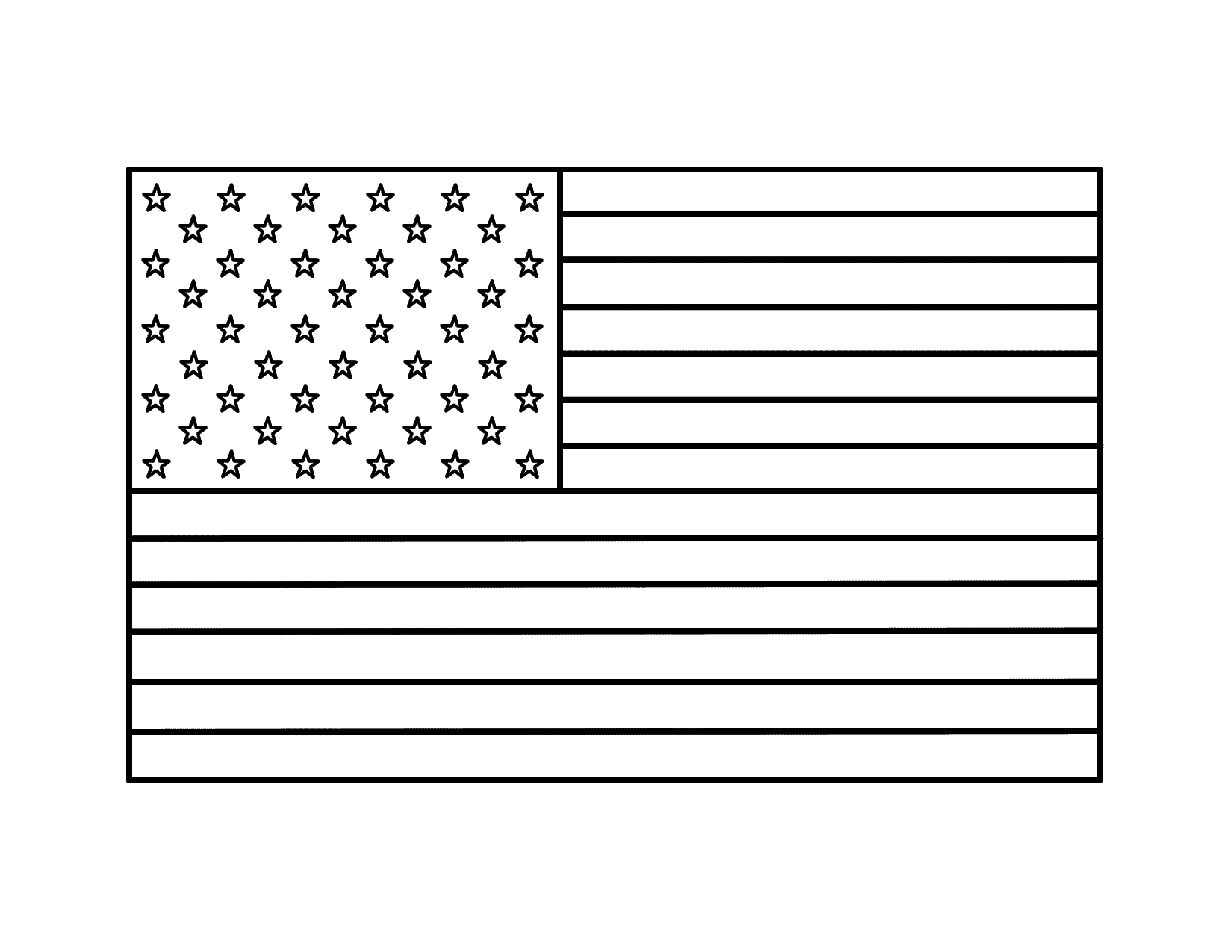 Flat American Flag Coloring Page
