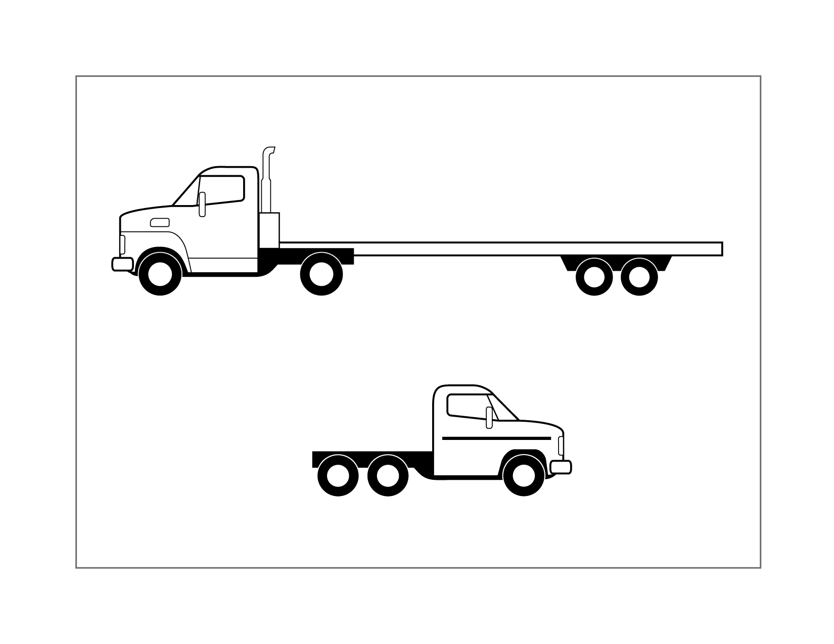 Flatbed Trucks Coloring Page