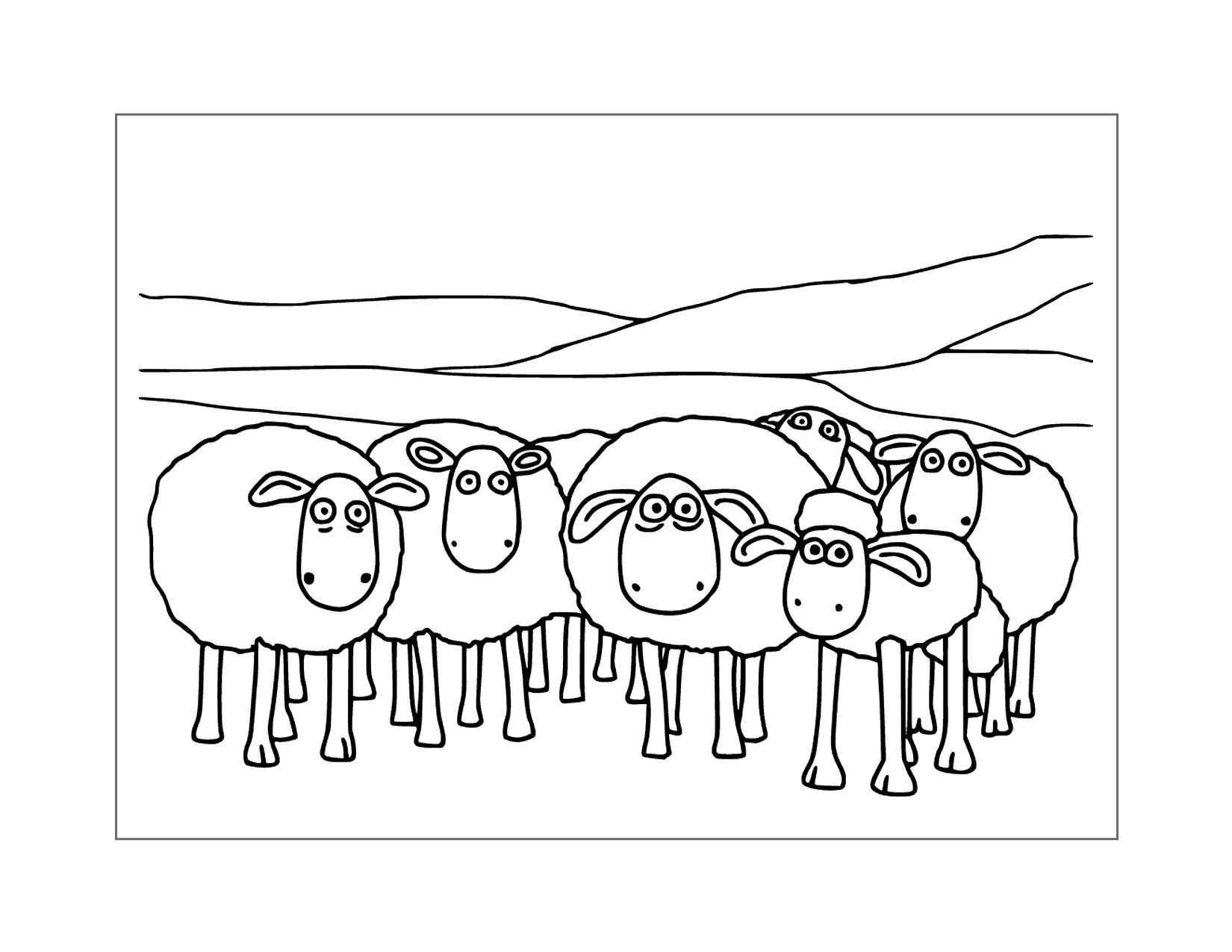 Flock Of Shawn The Sheep Coloring Page