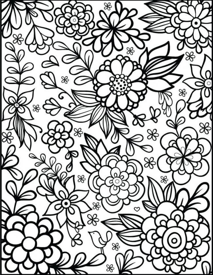 Flower Coloring Pages For Adults Coloring Rocks